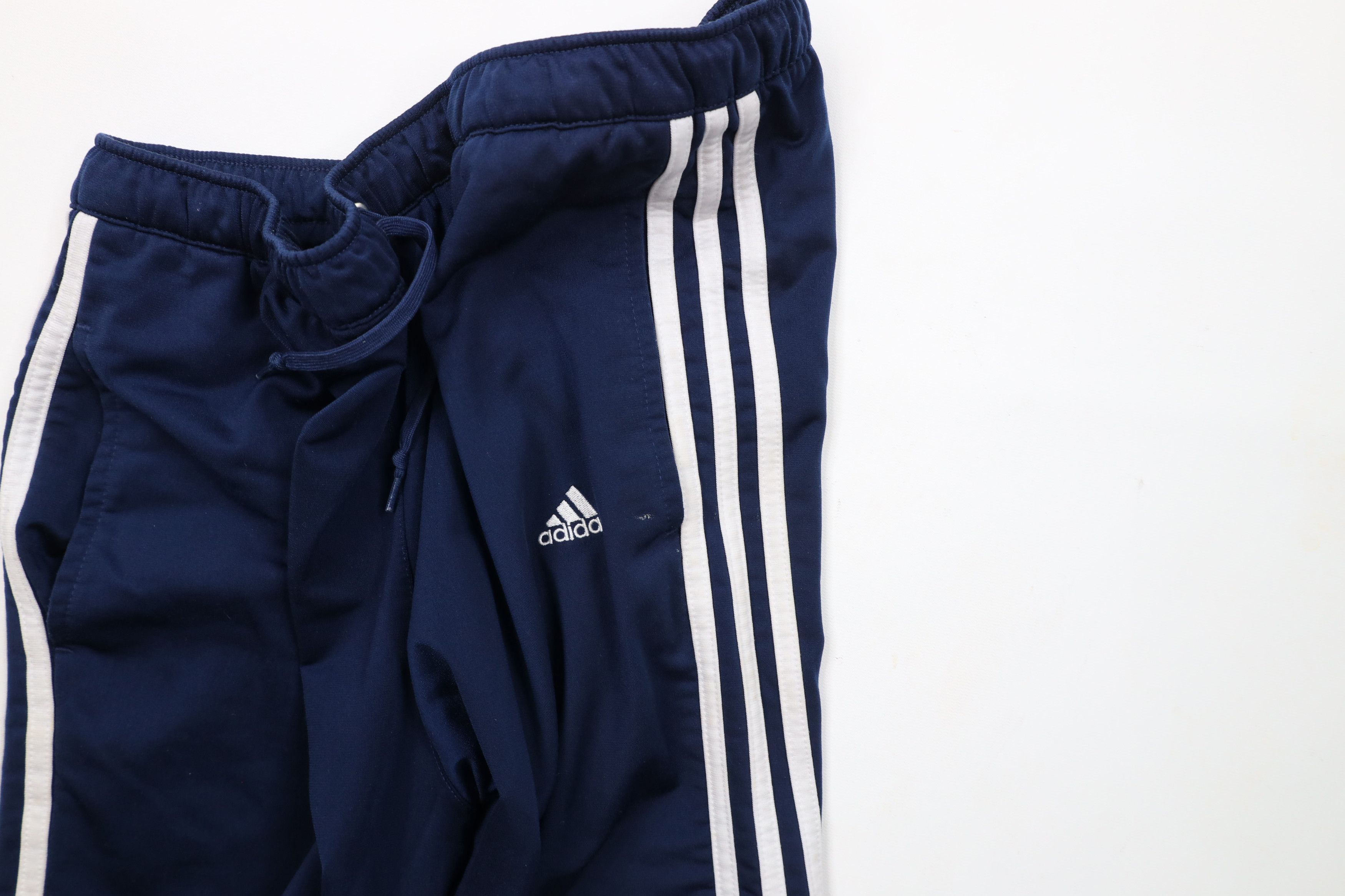 Adidas × Vintage Vintage Y2K Adidas Spell Out Striped Wide Leg Pants Blue Size 30" / US 8 / IT 44 - 10 Thumbnail