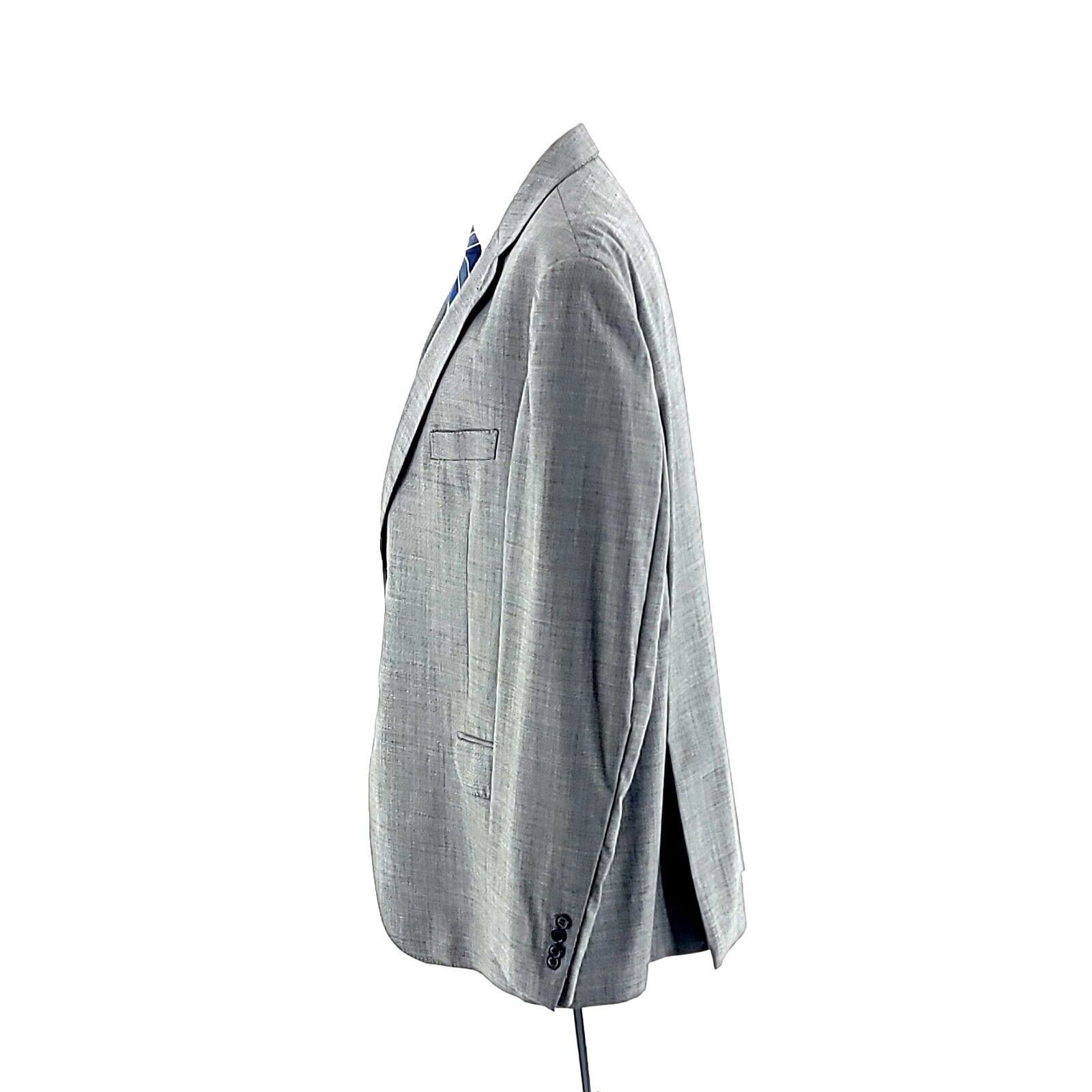 Pronto Uomo Pronto Uomo Signature Super 120s Wool 2 Button Blazer Gray N Size 46L - 10 Thumbnail