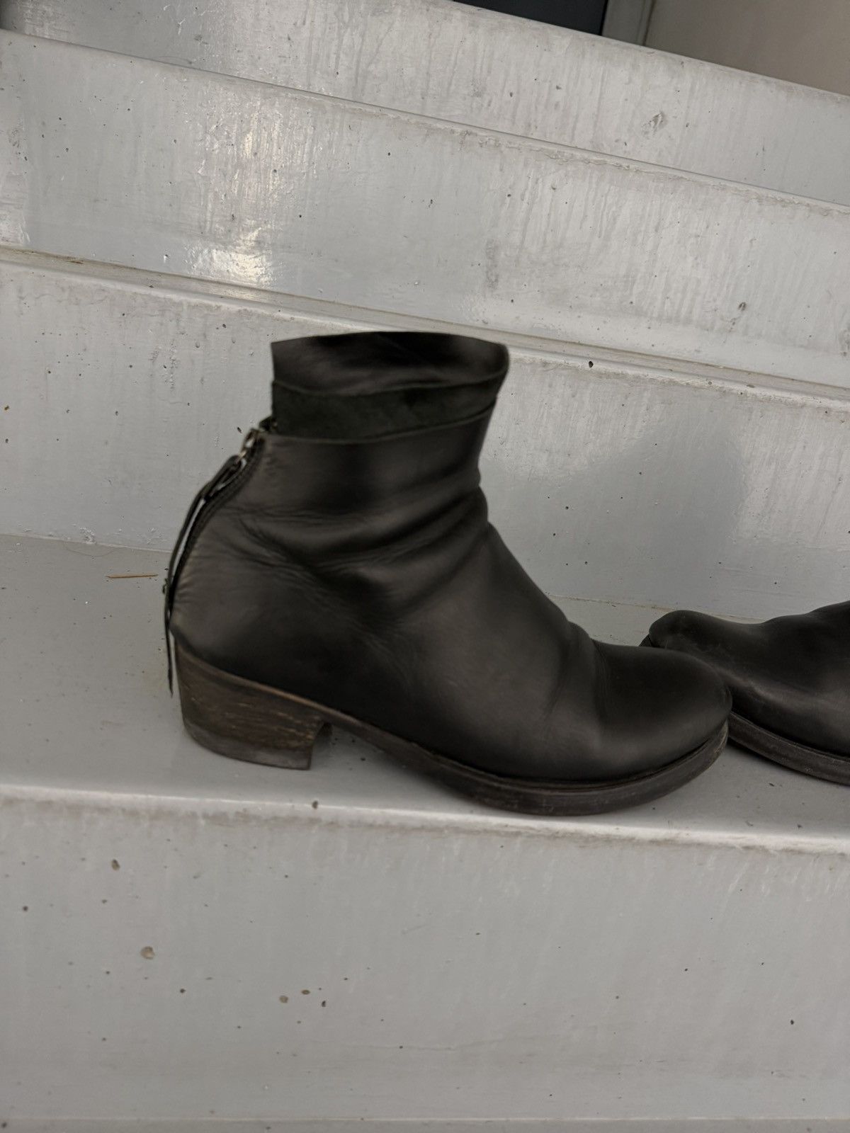 Ma+ M.A+Back Zipped Short Extra Horse Leather Boots Size US 7 / IT 37 - 3 Thumbnail
