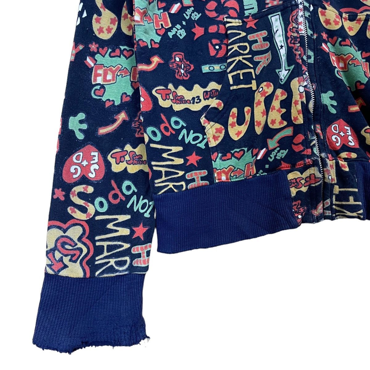 Japanese Brand × Vintage Vintage 90’s Super Slick Art Design Zipper Hoodie Size US M / EU 48-50 / 2 - 6 Thumbnail