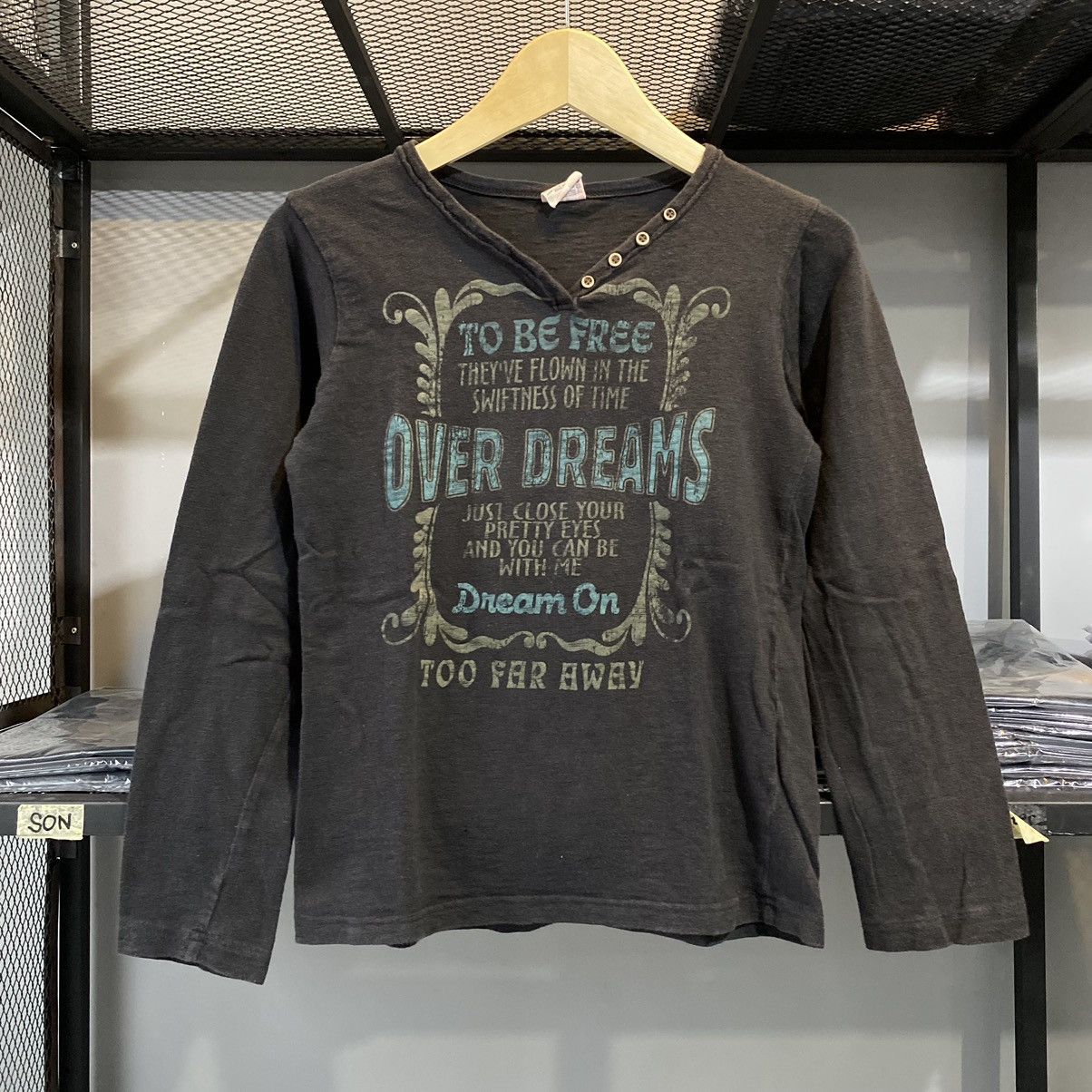 Japanese Brand × Le Grande Bleu (L.G.B.) Japanese Basic Classic Poem Over Dreams Long Sleeve Tees Size US L / EU 52-54 / 3 - 1 Thumbnail