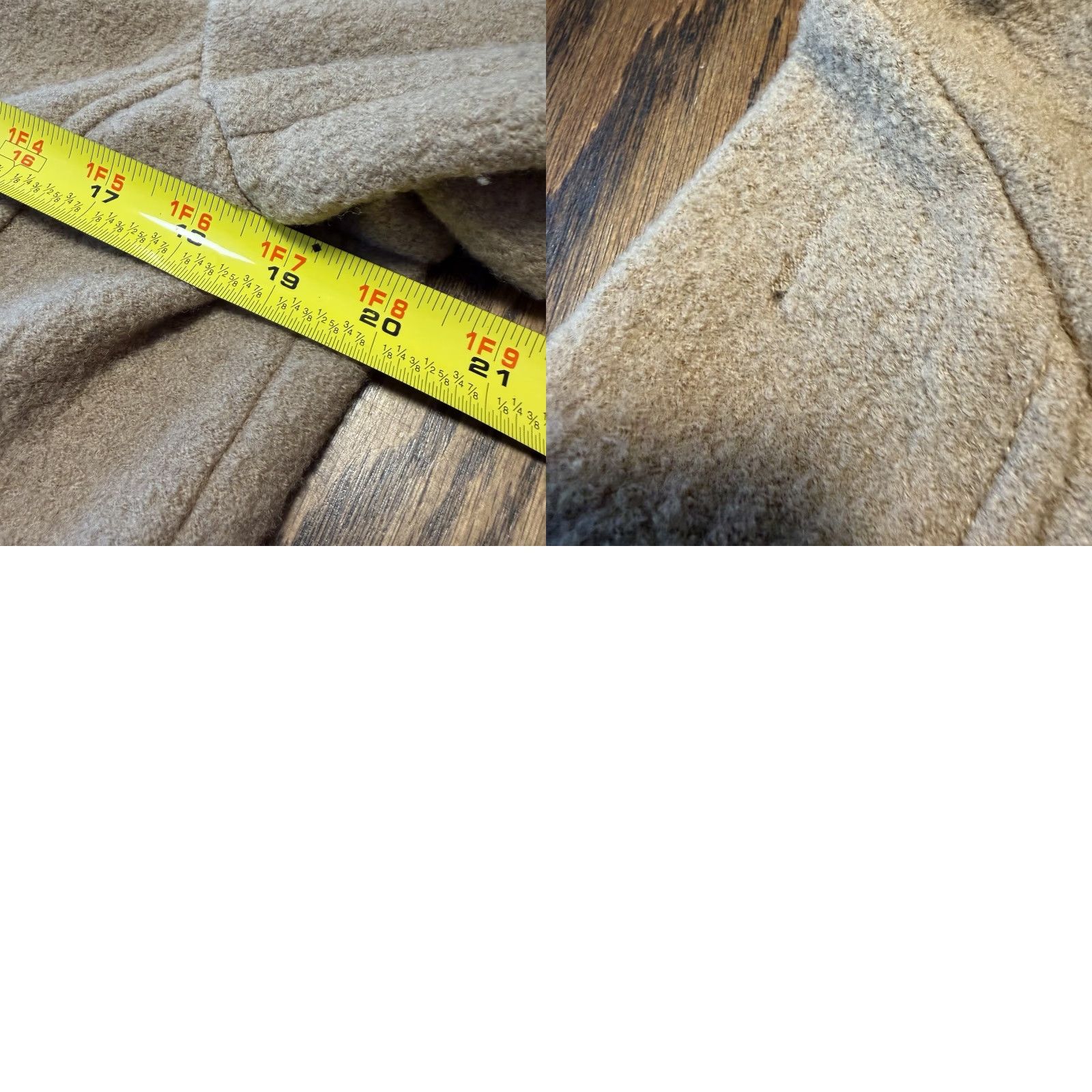Vintage VINTAGE L.L. Bean Peacoat Beige Wool Bellandi Wind Wool City Classic Preppy Minimalist Mature Women Petite Medium Button Up Italy/Sleeve hole noted Size M / US 6-8 / IT 42-44 - 8 Thumbnail