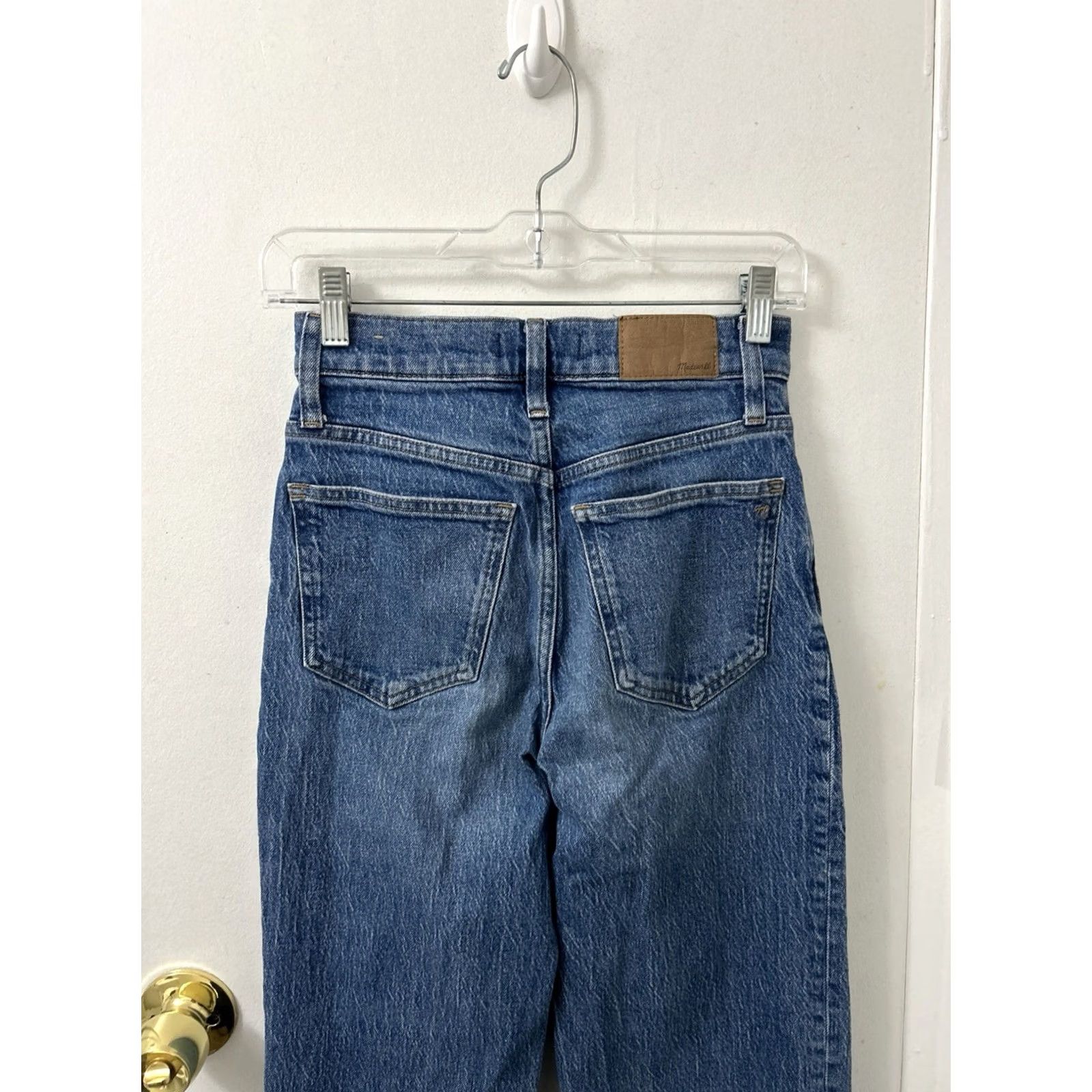 Madewell Madewell Jeans Womens 24x28 Medium Wash Wide-Leg High Rise 5-Pocket Denim Stretch Logo Button Zip Size 42" / US 20 - 7 Thumbnail
