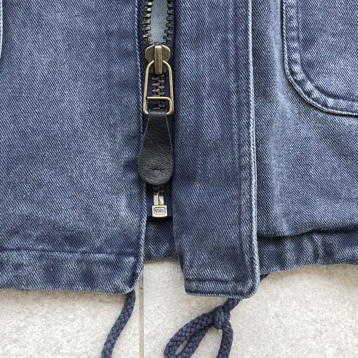 Vintage Vintage SENT HOMME Sun Faded Denim Leather Baggy Jacket Size US M / EU 48-50 / 2 - 13 Thumbnail