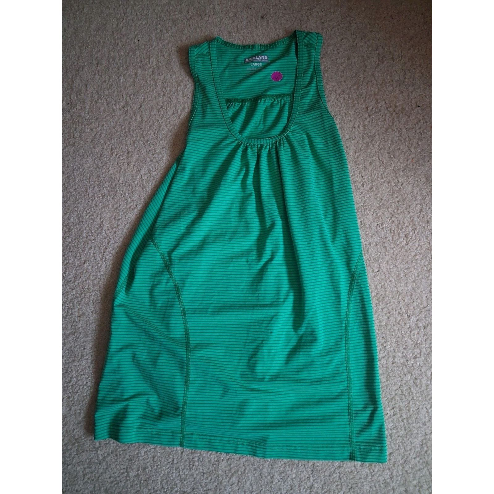 Kirkland Signature Kirkland Signature Green Striped Tank Top Women's L Stretch Size L / US 10 / IT 46 - 1 Thumbnail