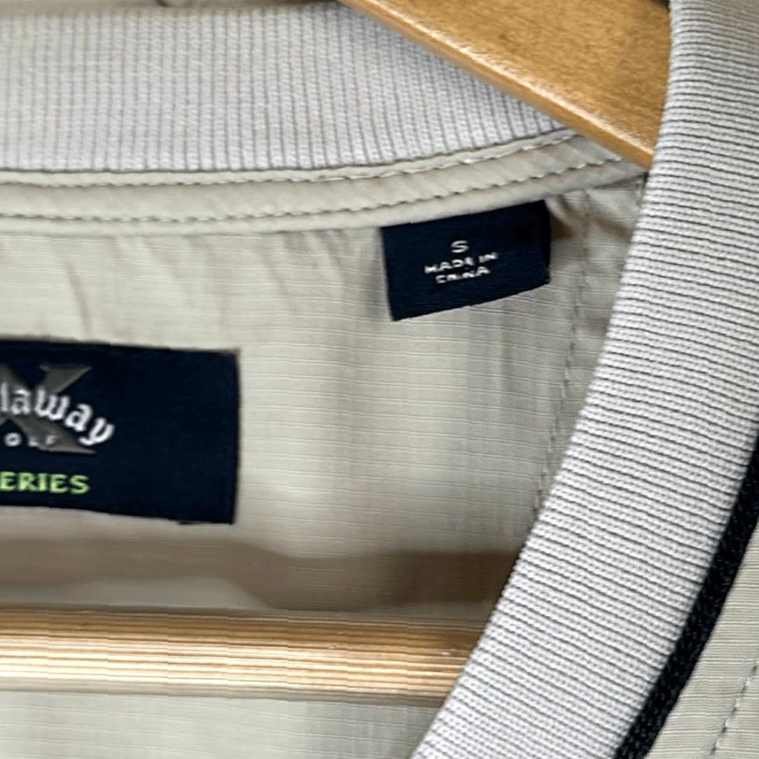 Callaway Callaway Mens Golf Long Sleeve Beige Pullover x Series Size S Cream Track Jacket Unisex Adults Pullover Working Windbreaker Activewear Size US S / EU 44-46 / 1 - 5 Thumbnail
