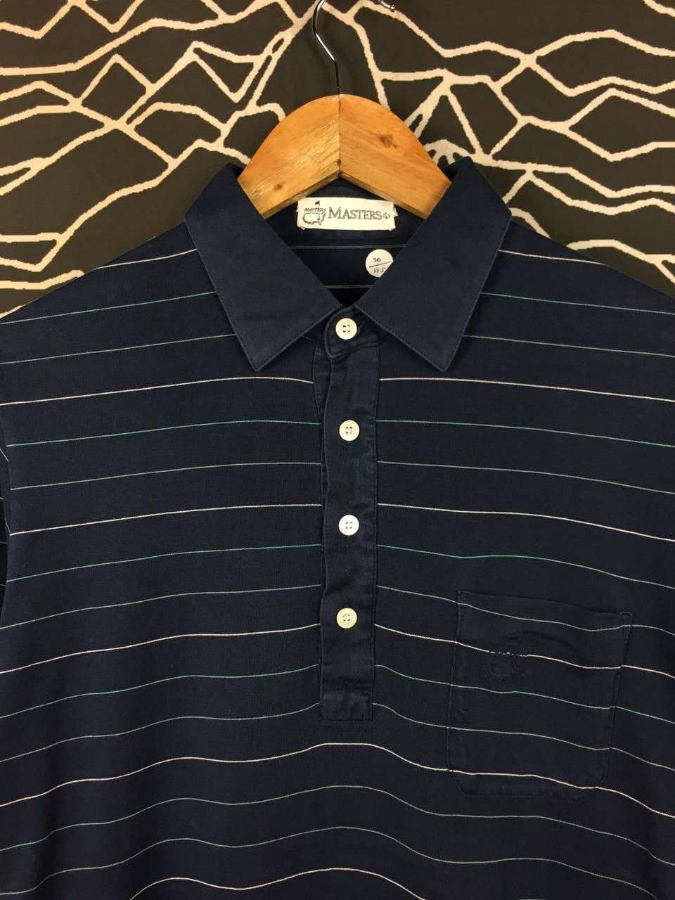 The Masters Vtg Masters Golf Retro Sportswear Striped Pocket Polo Shirt Size US M / EU 48-50 / 2 - 3 Thumbnail