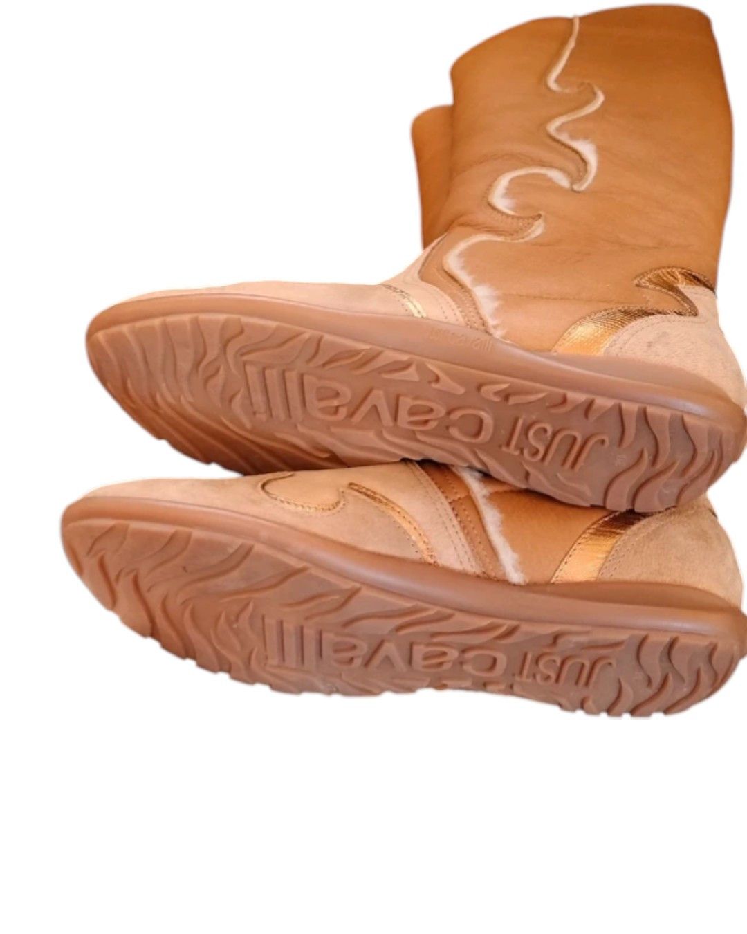 Roberto Cavalli JUST CAVALLI SHEARLING SUEDE LEATHER BOOTS Size US 8 / IT 38 - 6 Thumbnail