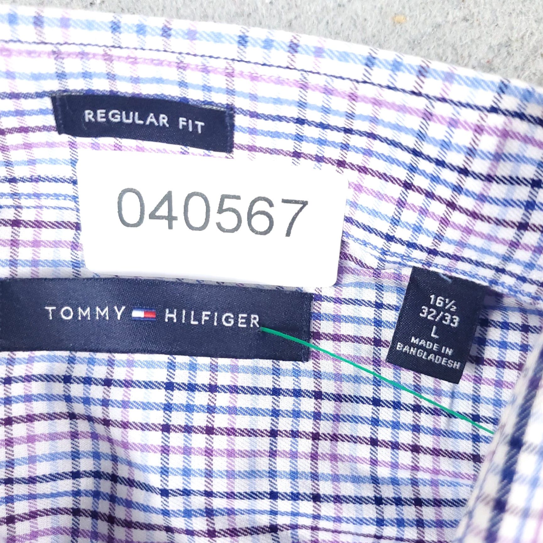 Tommy Hilfiger Tommy Hilfiger Button-Up Shirt Mens Large Blue Purple Plaid Long Sleeve Casual Size US L / EU 52-54 / 3 - 6 Thumbnail