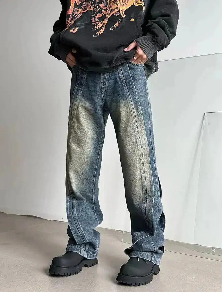 Japanese Brand Vintage washed distressed patchwork rare jeans Size US 32 / EU 48 - 6 Thumbnail