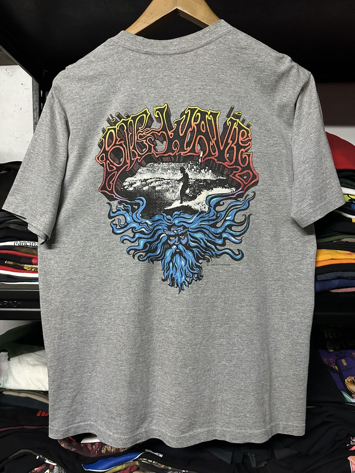 Vintage Vintage 90s Surf And Sweat Big Wave Tee Size US L / EU 52-54 / 3 - 1 Thumbnail