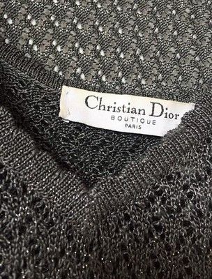 Christian Dior Monsieur Vintage CHRISTIAN DIOR 2pc cami and cardigan twin set w/ Silver Sparkle Size L / US 10 / IT 46 - 1 Thumbnail