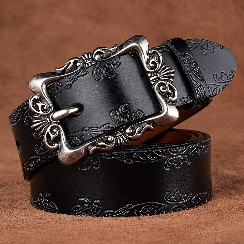 Designer × Vintage Retro Embossed Floral Belt Size ONE SIZE - 1 Thumbnail