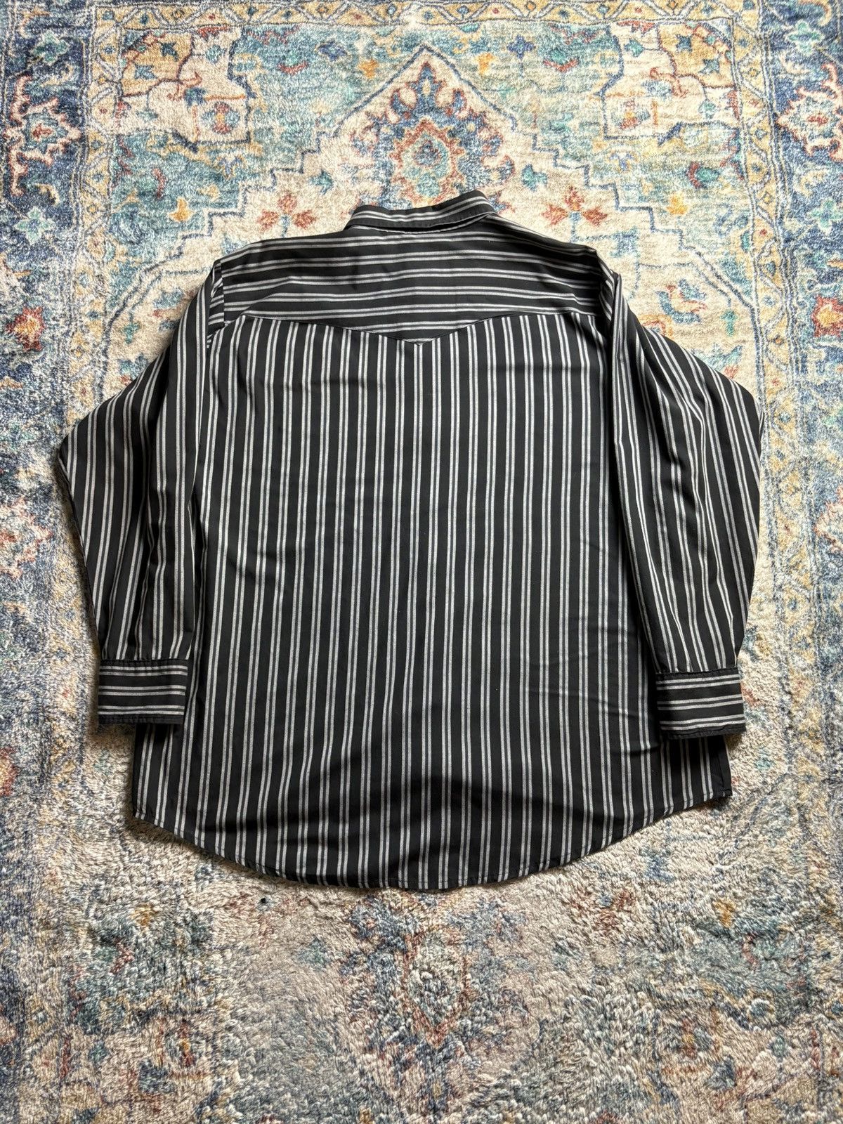Vintage Vintage Western Craft Black Striped PearlSnap Shirt Size XXL Size US XXL / EU 58 / 5 - 2 Thumbnail