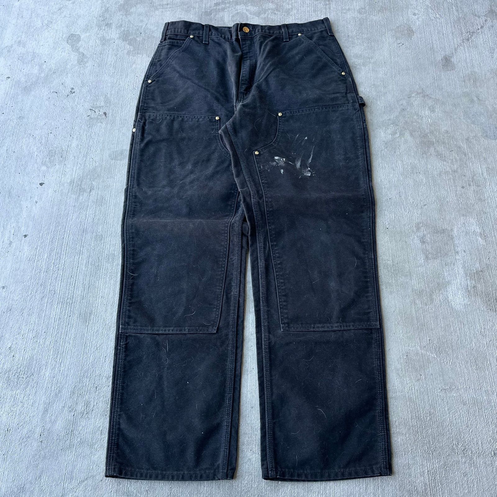 Carhartt × Vintage Carhartt black double knee work wear carpenter pants Size US 35 - 1 Thumbnail