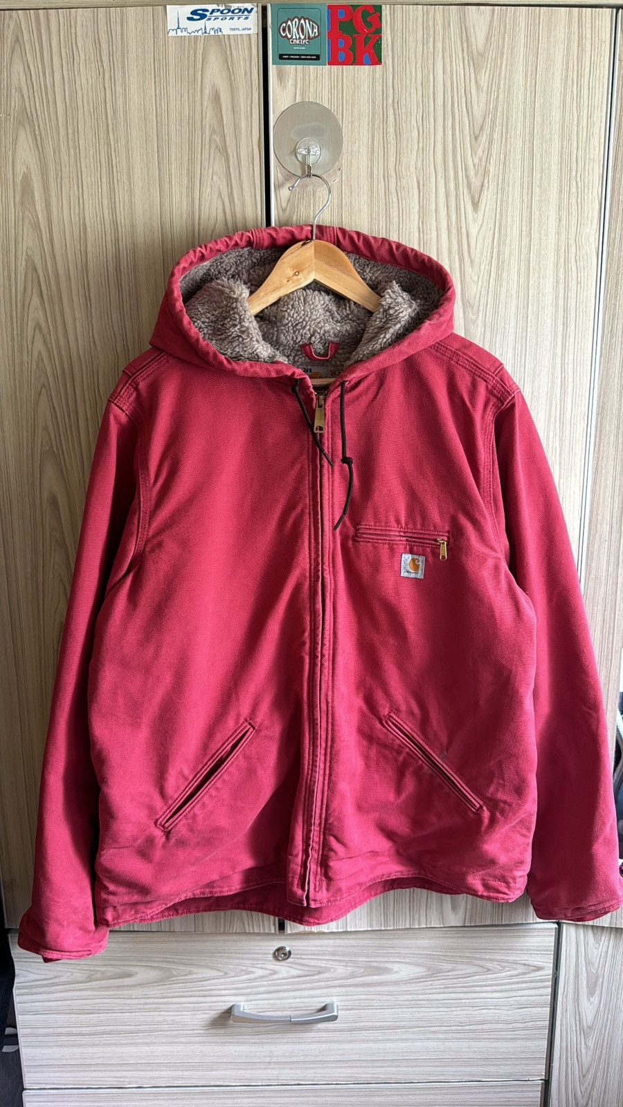 Carhartt × Vintage Carhartt Red Sherpa Lined Jacket Size US XL / EU 56 / 4 - 1 Thumbnail