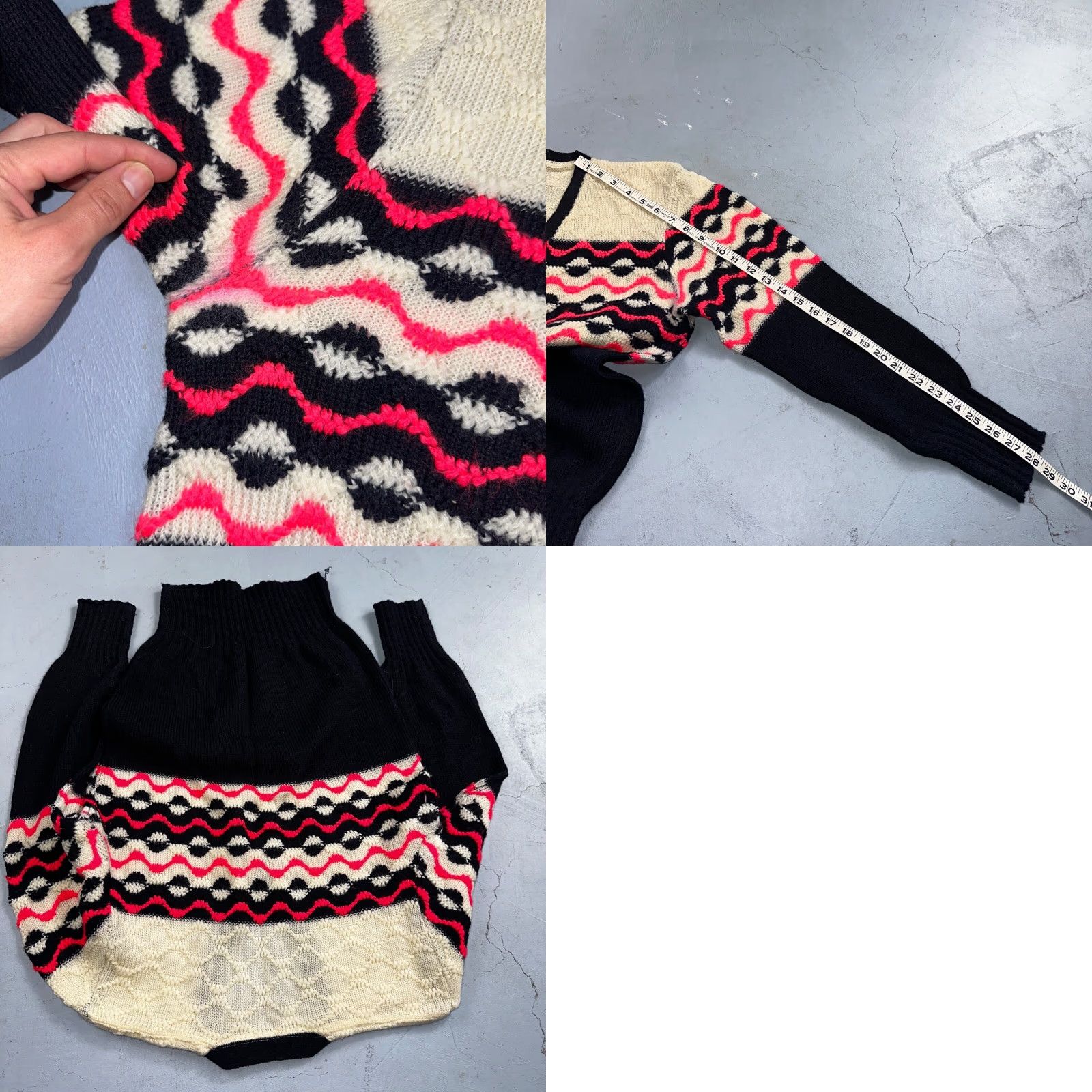 Vintage Vintage 60s 50s Pink Navy Wool Cardigan Sweater Hippie Grandma Core Rockabilly Size US M / EU 48-50 / 2 - 8 Thumbnail