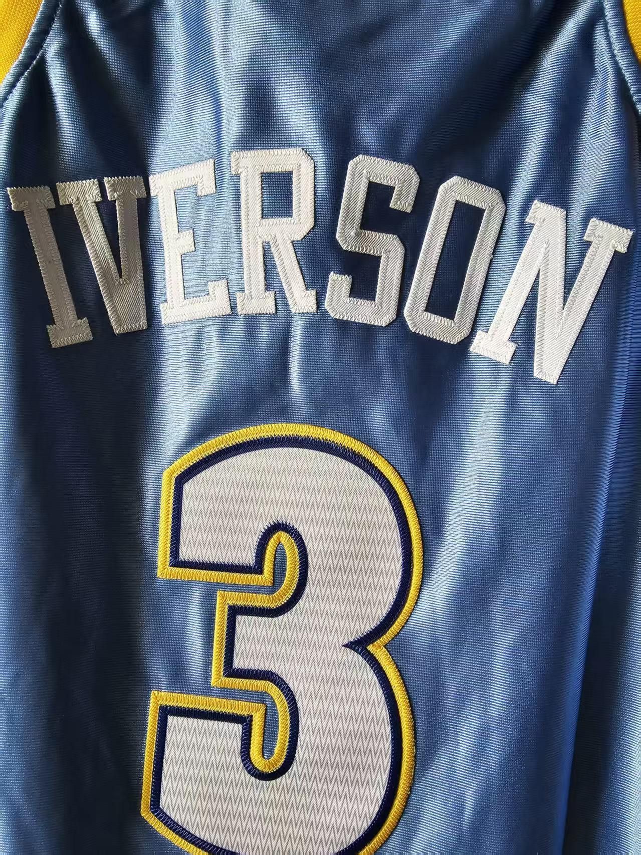 NBA Allen Iverson Jersey Denver Nuggets 3 Double Stitched Size US XL / EU 56 / 4 - 5 Thumbnail