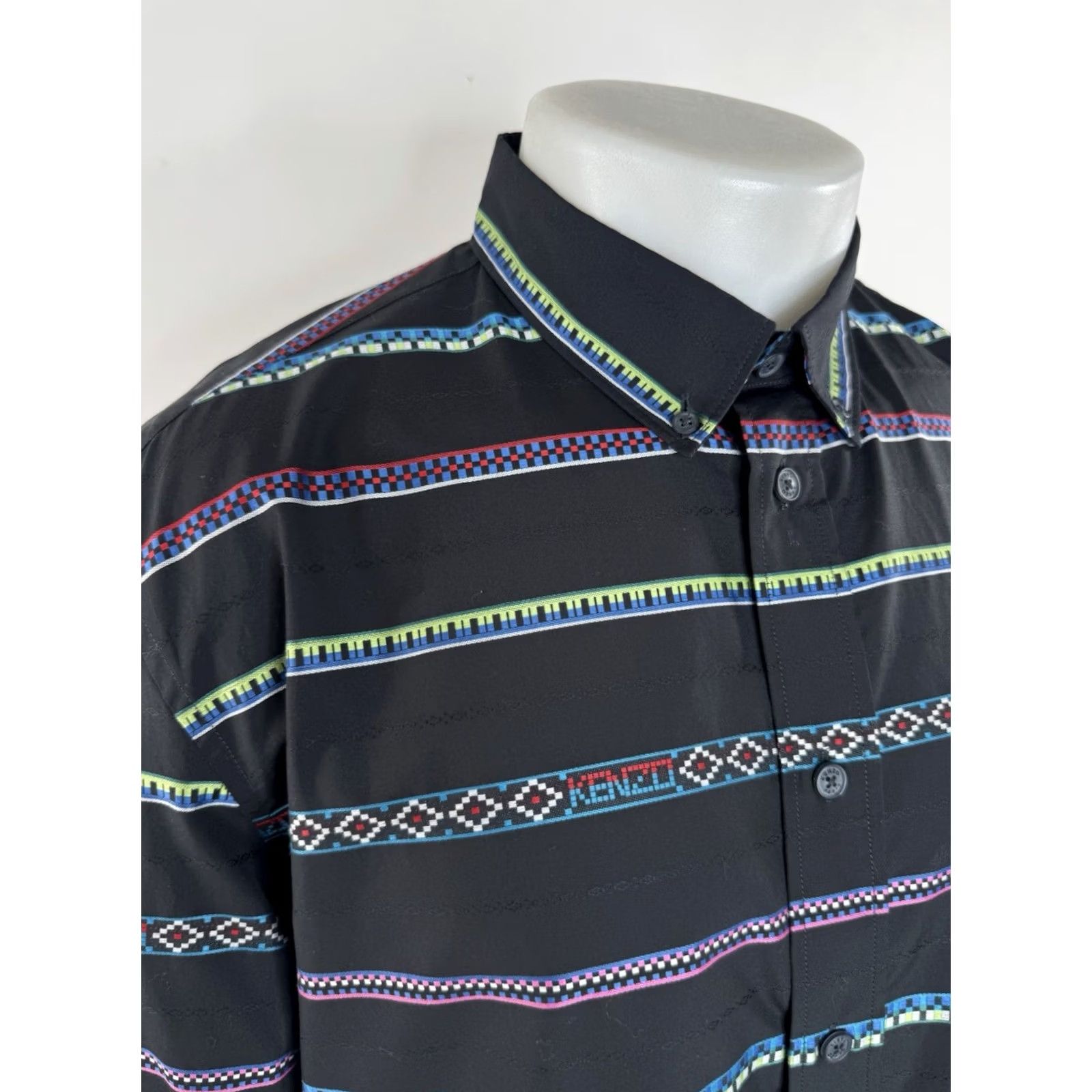 Kenzo KENZO Paris - Striped LOGO PRINT Mens XL Shirt - EXCELLENT Size US XL / EU 56 / 4 - 2 Thumbnail
