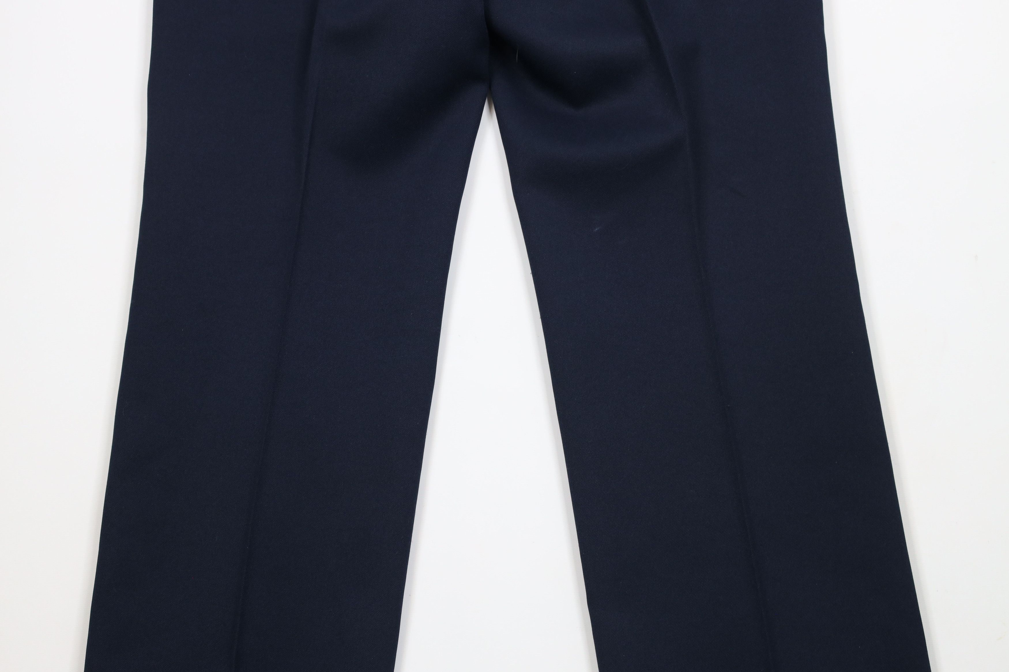 Vintage Vintage 70s Streetwear Flared Wide Leg Chino Pants Navy Blue Size US 34 / EU 50 - 11 Thumbnail