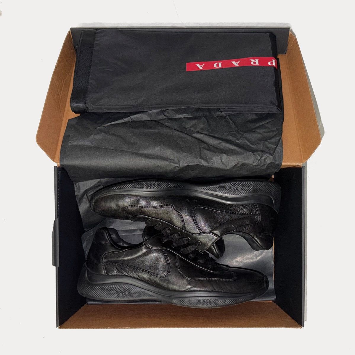 Prada Prada America’s Cup Nappa Leather Sneakers – Black – Size 11 Size US 11 / EU 44 - 4 Thumbnail