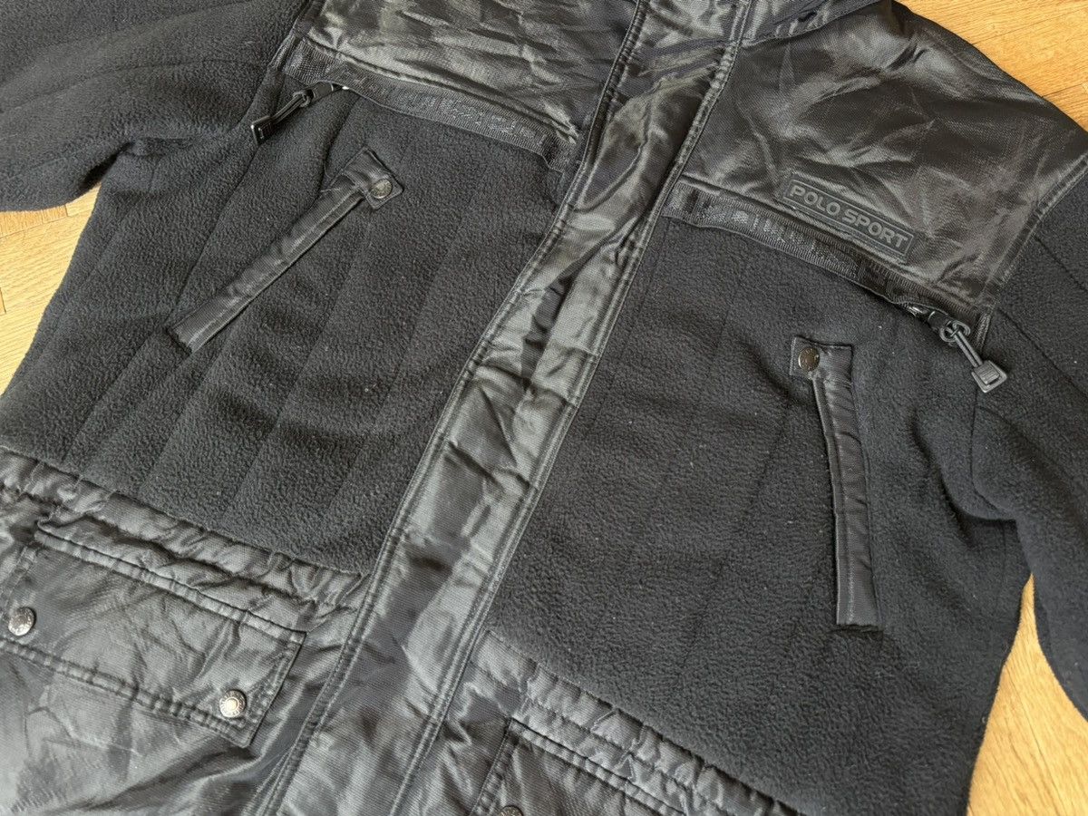 Vintage 90's Y2K Polo Sport Black Fleece Nylon Jacket L