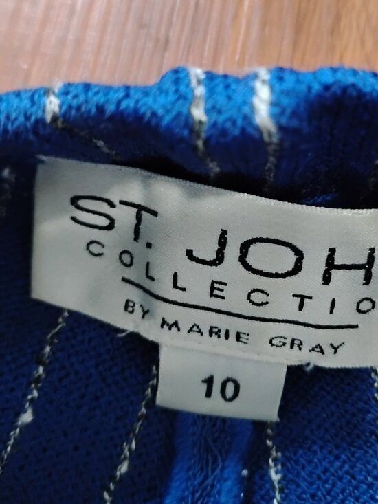 St. John St. John Collection Marie Gray Pinstripe Santana Knit Pants Size 32" / US 10 / IT 46 - 3 Thumbnail