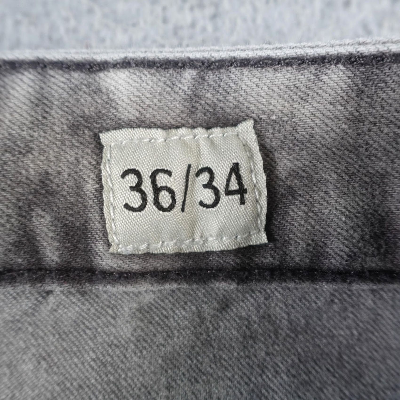 Vintage Smoke Rise Jeans Mens 36x34 Gray SR91 Distressed Slim Skinny Denim Zip Fly Pockets Gothic Cross Skull Embroidered 90s Streetwear Boys? Size US 36 / EU 52 - 4 Thumbnail