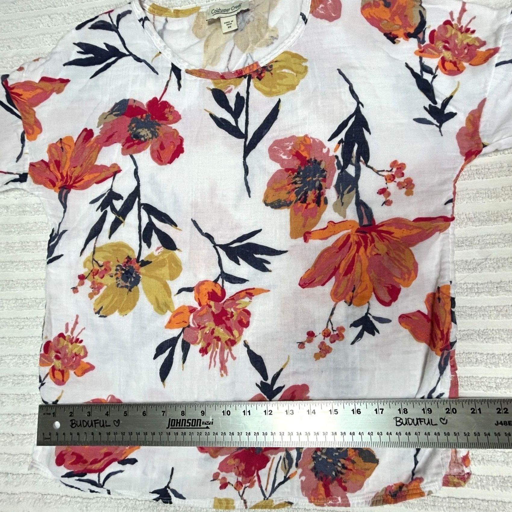 Coldwater Creek Coldwater Creek Womens Gauze Top XS Drop Shoulder Casual Summer Breeze T-Shirt Multicolor Floral Size XS / US 0-2 / IT 36-38 - 4 Thumbnail