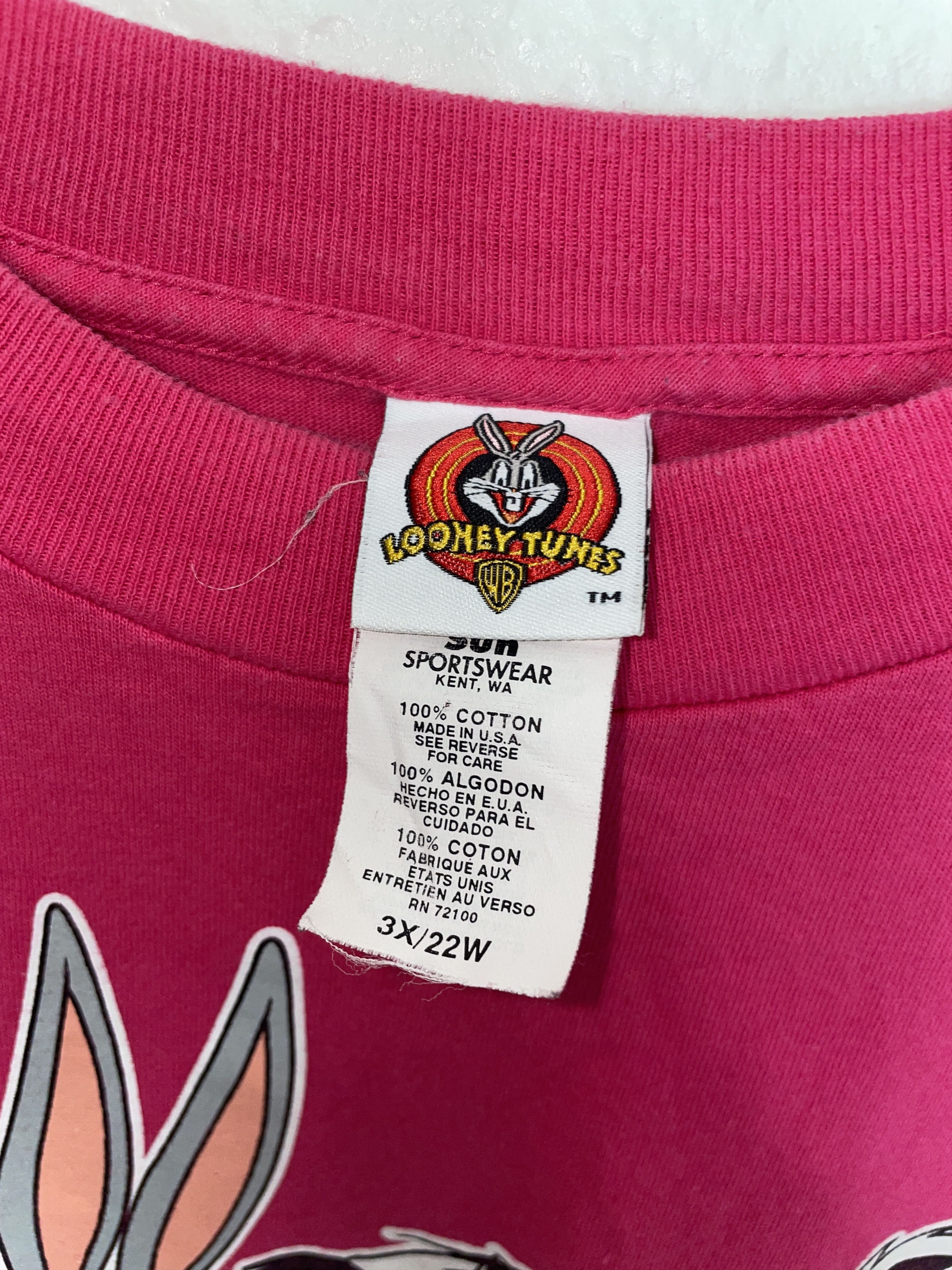 Warner Bros Vintage Looney Tunes Pink Warner Bros Shirt Size US XXL / EU 58 / 5 - 3 Thumbnail