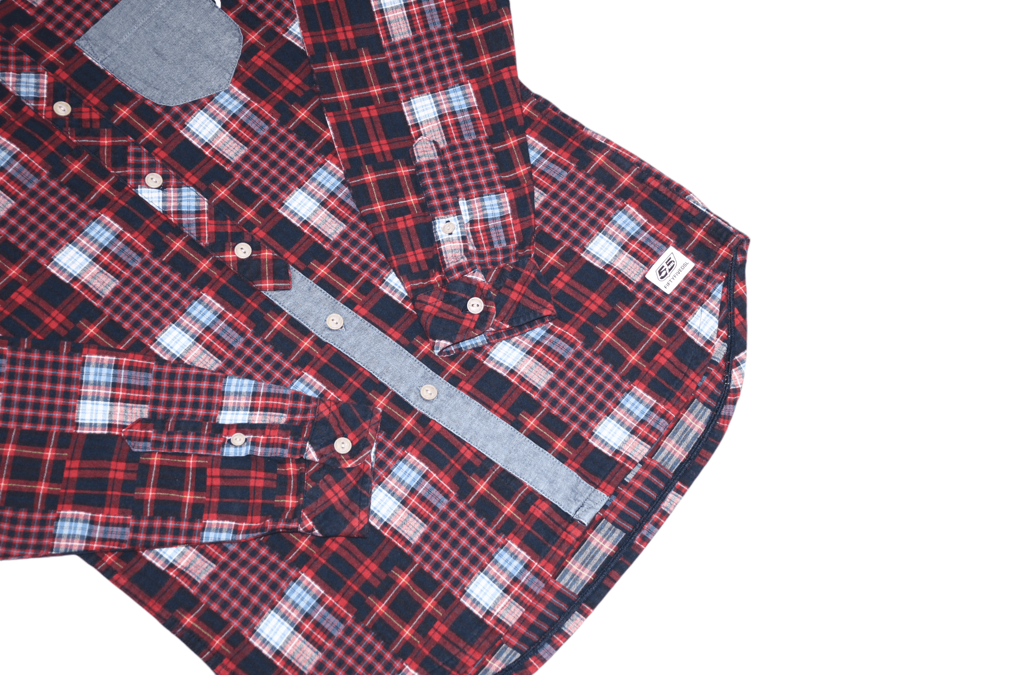 Diesel VTG🔥55DSL by Diesel patchwork tartan rugged flannel shirt Size US M / EU 48-50 / 2 - 5 Thumbnail