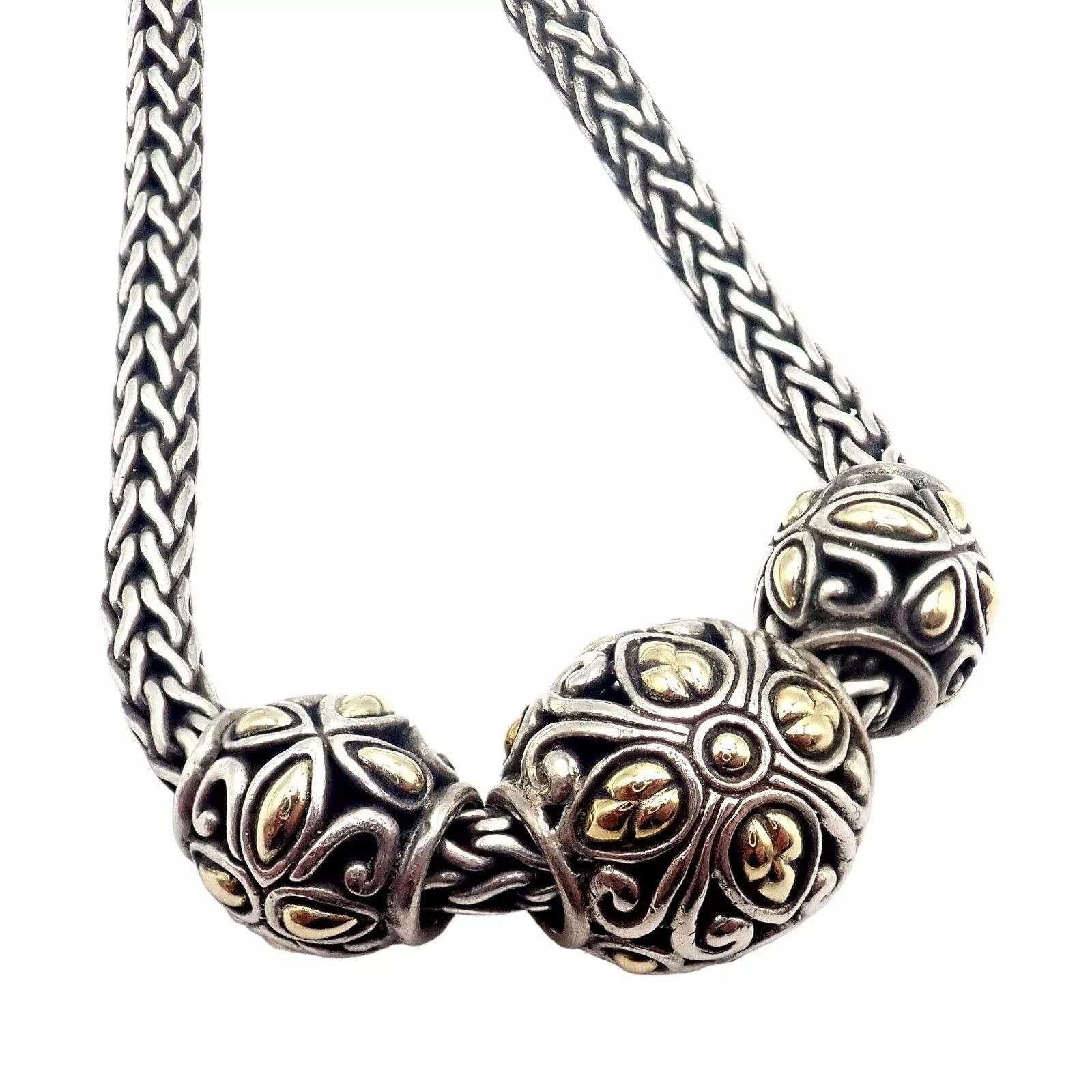 Other Silver Yellow Gold Jaisalmer Wheat Dot 3 Ball Necklace Size ONE SIZE - 3 Thumbnail