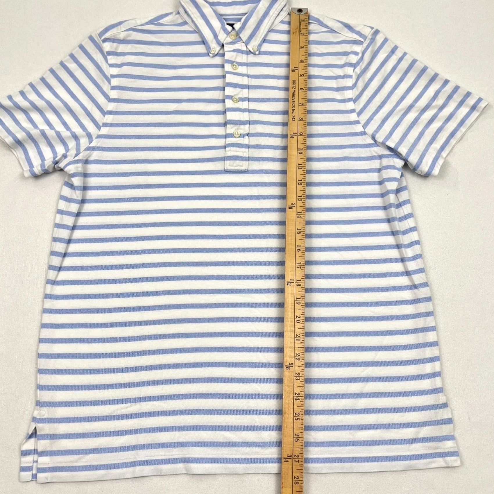 Polo Ralph Lauren Ralph Lauren Polo Shirt Mens L White Blue Striped Knit Oxford Button-Down Preppy Shirt Size US L / EU 52-54 / 3 - 5 Thumbnail