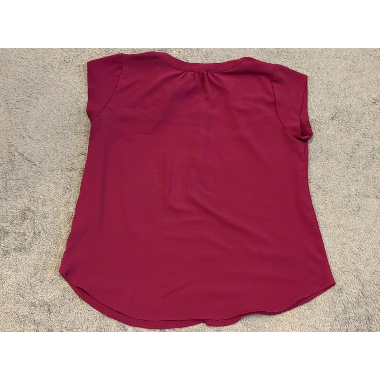 Vintage 41 Hawthorn Blouse V Neck Short Sleeve Purple Womens Medium Regular Clothing Size M / US 6-8 / IT 42-44 - 5 Thumbnail