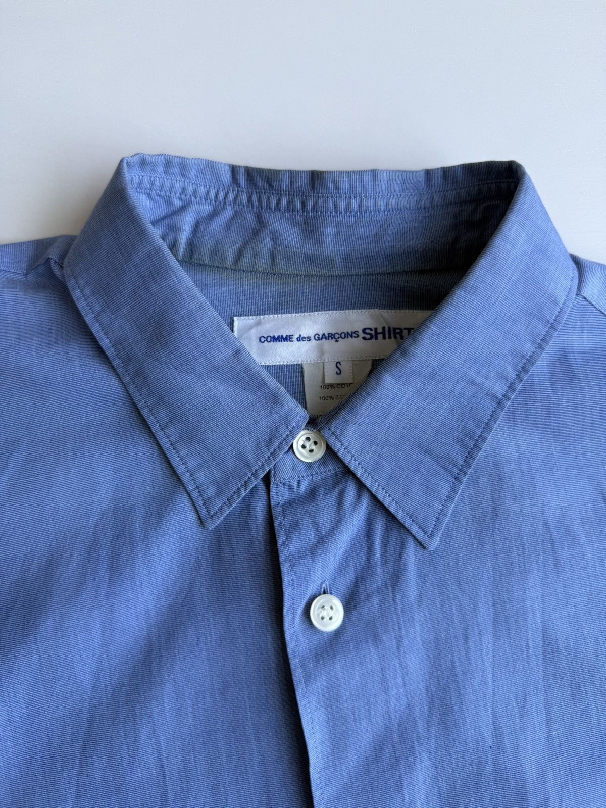 Comme des Garcons SHIRT Cdg SHIRT Asymmetric ‘Twisted’ Blue Shirt Size US S / EU 44-46 / 1 - 3 Thumbnail