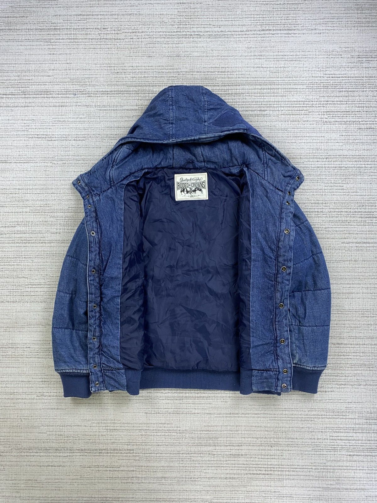 Japanese Brand × Vintage Vintage Rodeo Crown Blue Denim Puffer Down Jacket Size US M / EU 48-50 / 2 - 7 Thumbnail