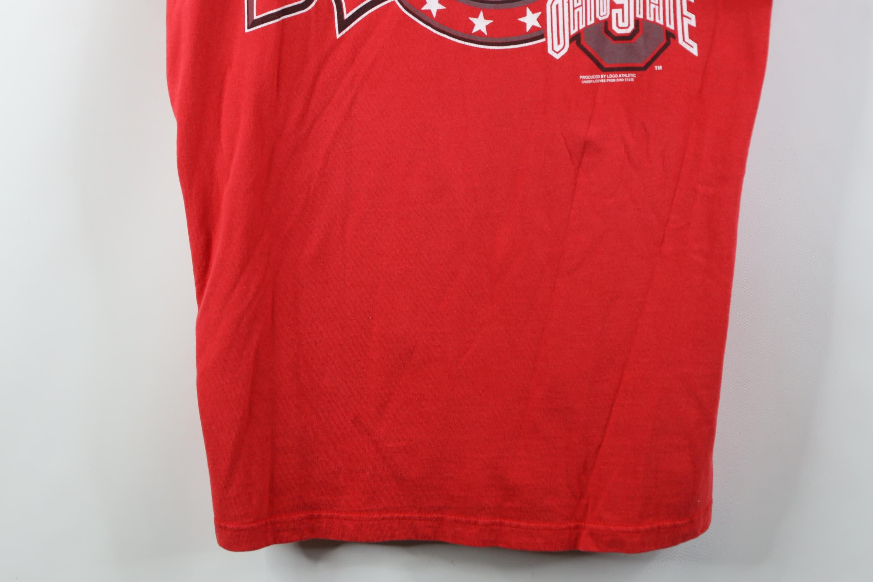 Vintage Vintage 90s Spell Script Ohio State University T-Shirt Red Size US L / EU 52-54 / 3 - 3 Thumbnail