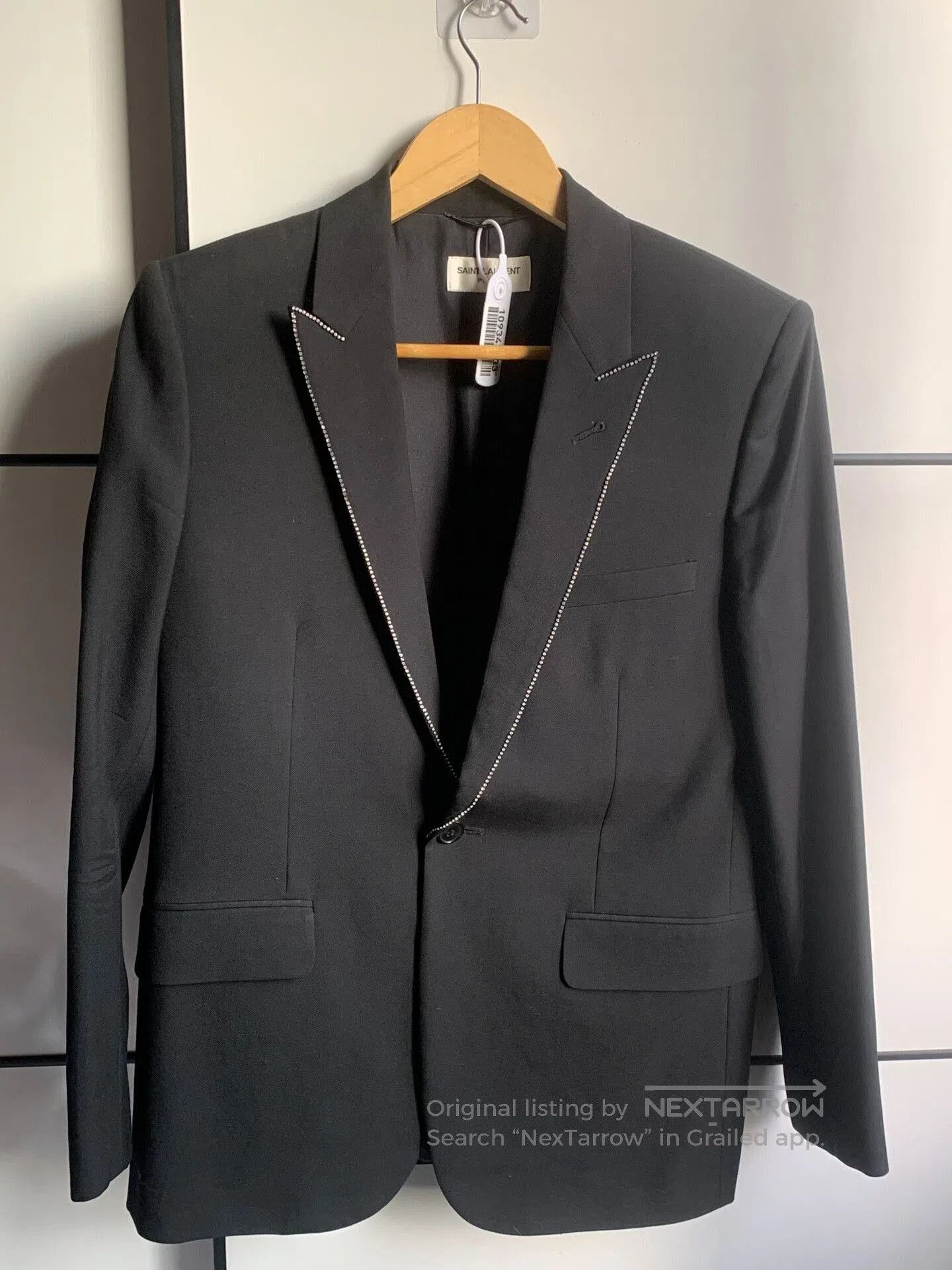 Saint Laurent Paris Saint Laurent Hedi 16FW Crystal Trim Blazer. Size US S / EU 44-46 / 1 - 1 Thumbnail