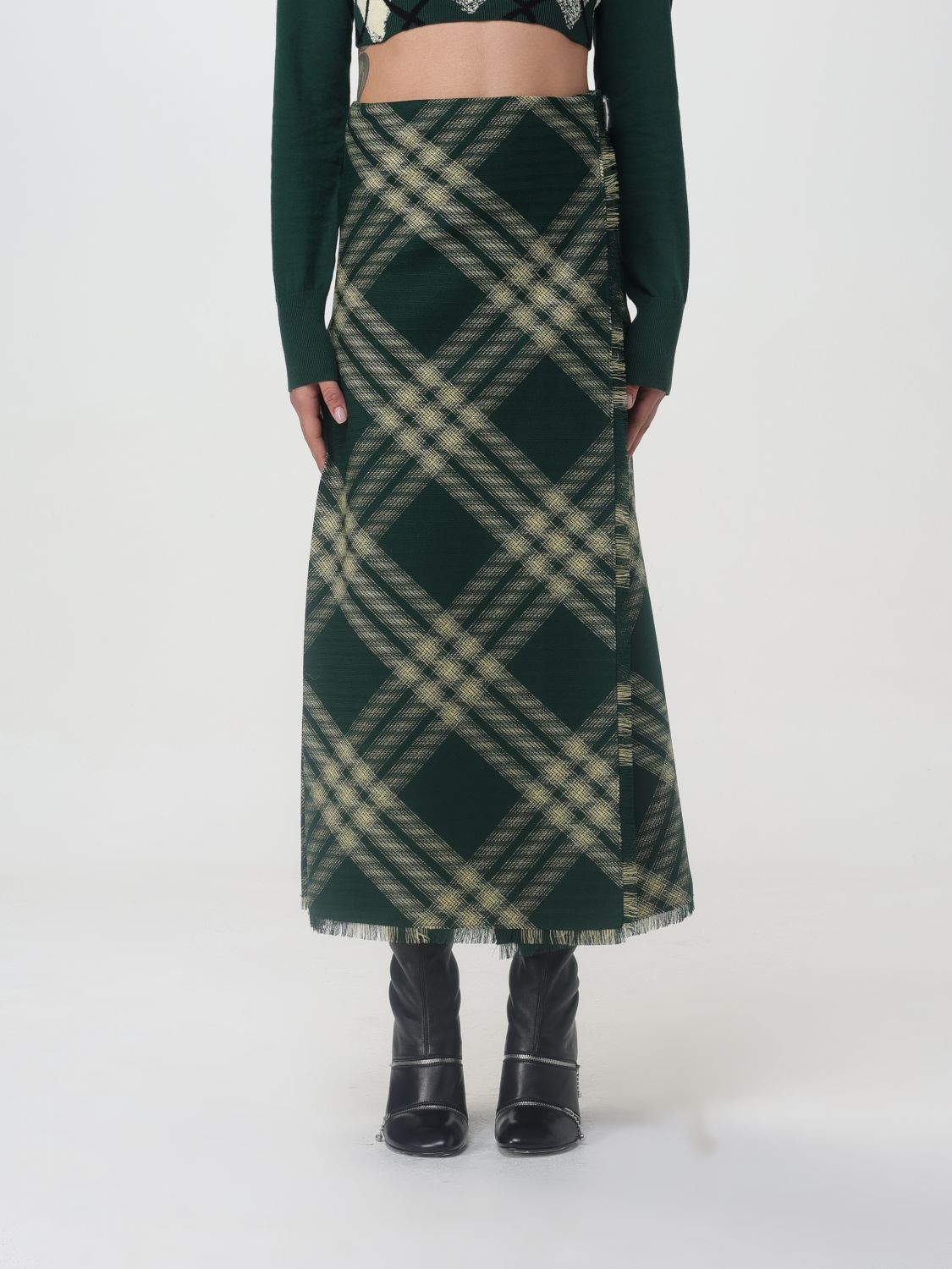 image of Burberry Skirt Woman Green, Women's (Size 26)