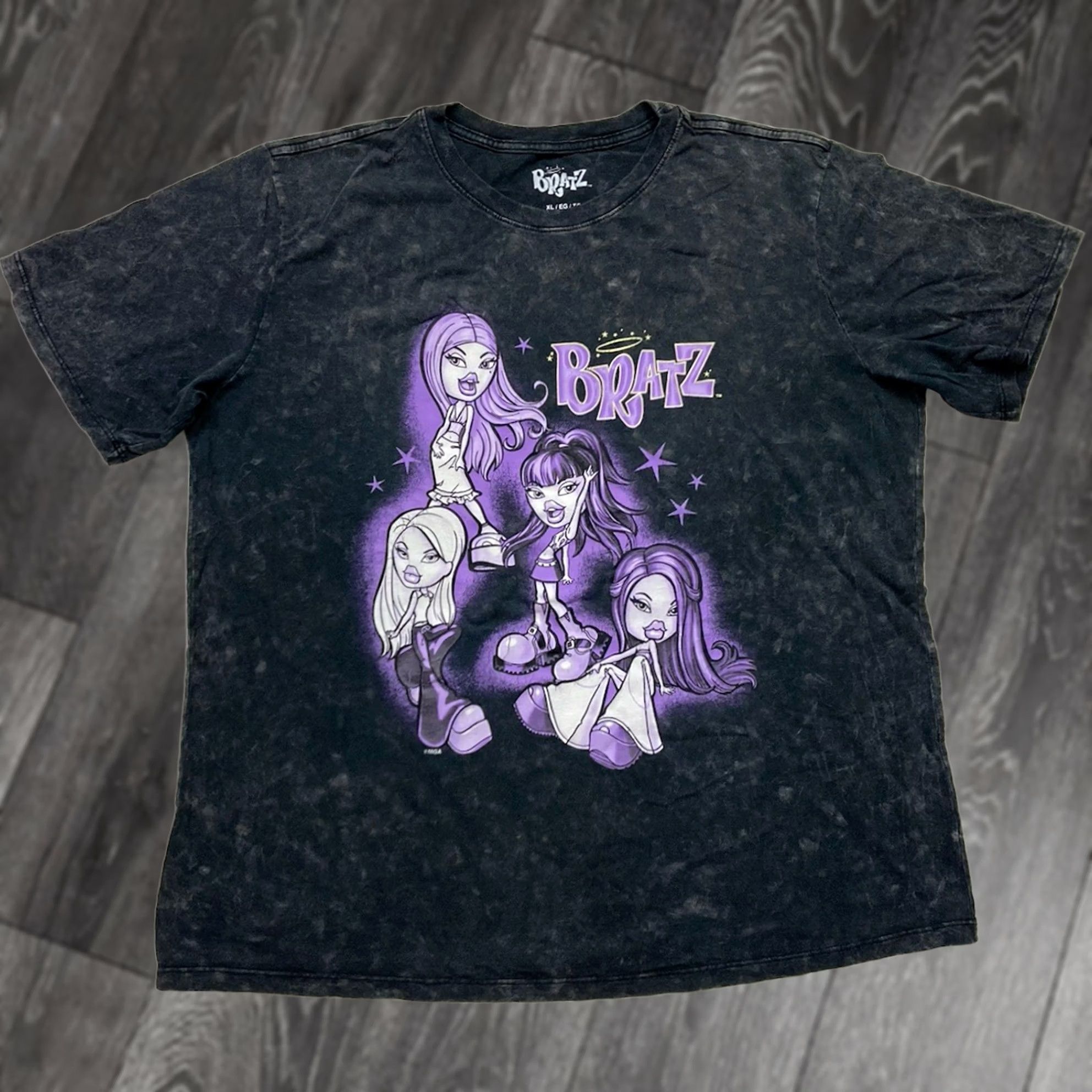 Vintage VINTAGE Bratz Logo T-Shirt Women XL Black Acid Wash Short Sleeve Size XL / US 12-14 / IT 48-50 - 1 Thumbnail