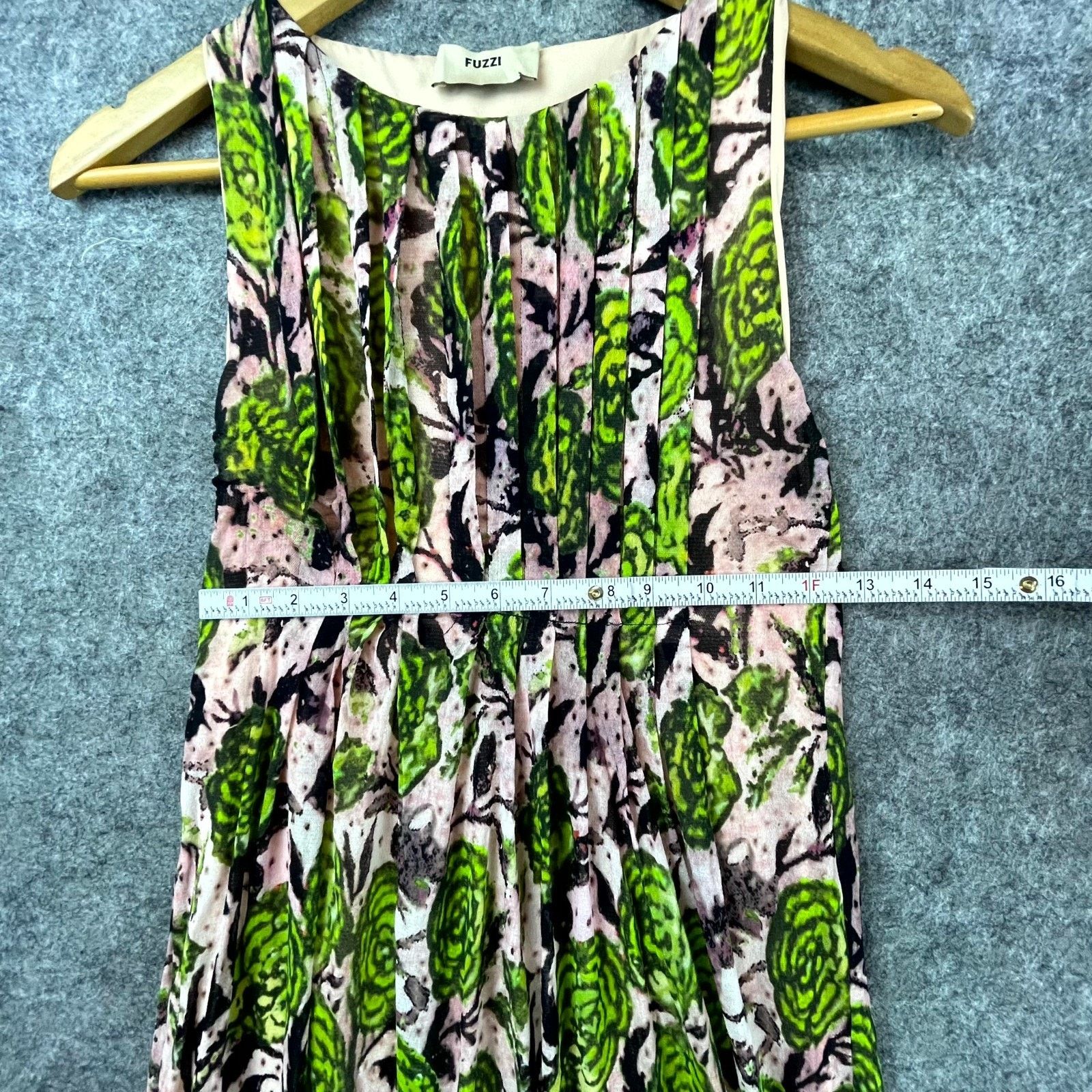FUZZI Fuzzi Dress Small Green Pink Pleated Gauzy Whimsical Fairy Size S / US 4 / IT 40 - 5 Thumbnail