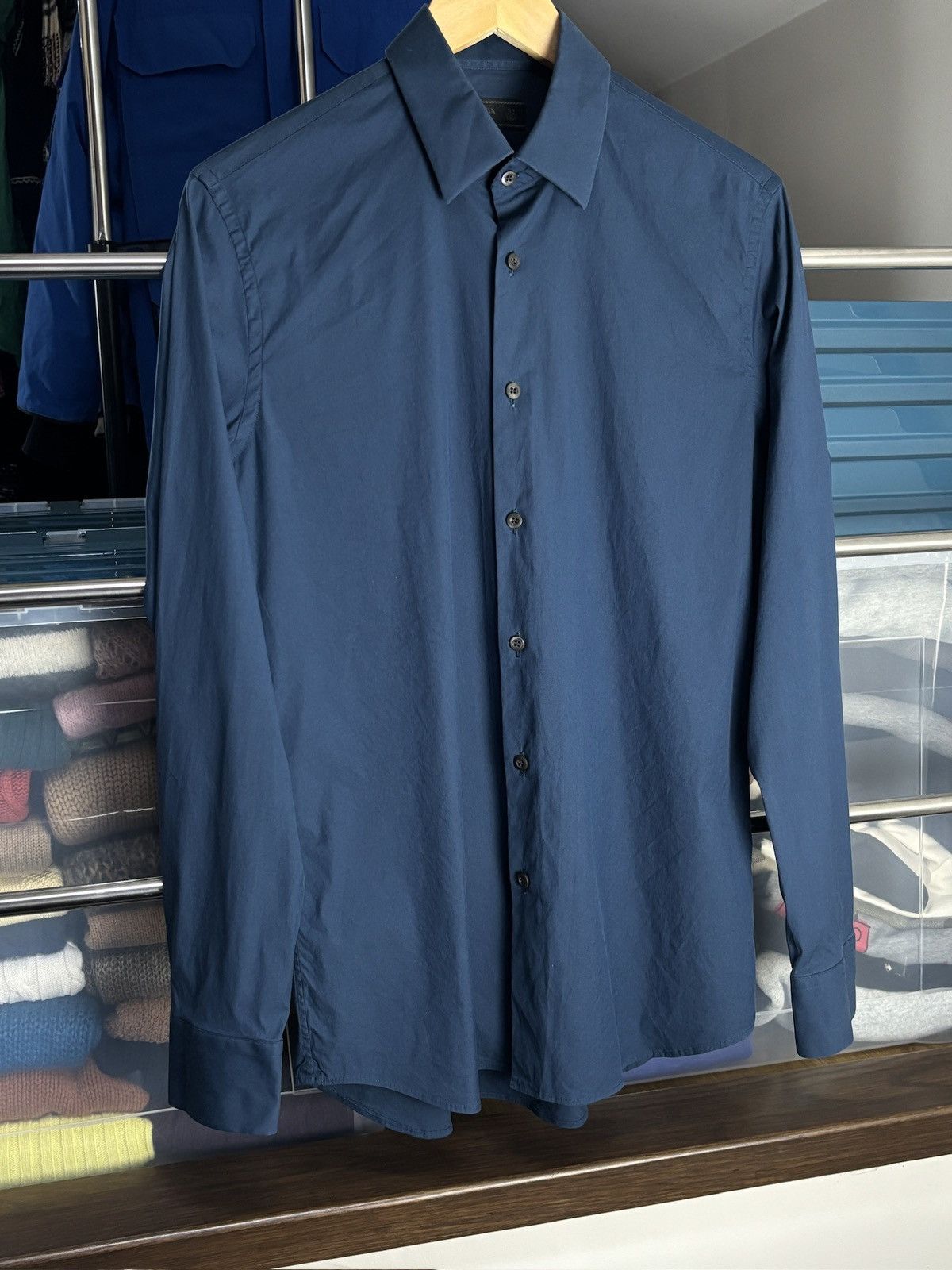 Prada Prada Luxury Long Sleeve Shirt Size US M / EU 48-50 / 2 - 2 Thumbnail
