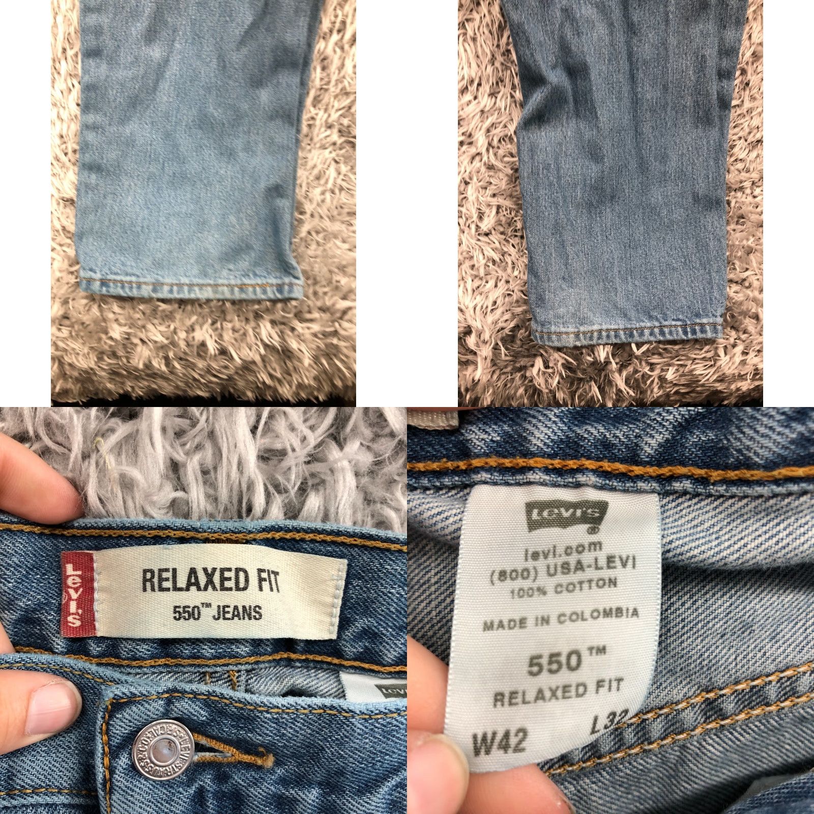Levi's Levi's 550 Jeans Regular 42x32 Men Relaxed Straight Denim Blue 5-Pocket Comfort Size US 42 / EU 58 - 8 Thumbnail