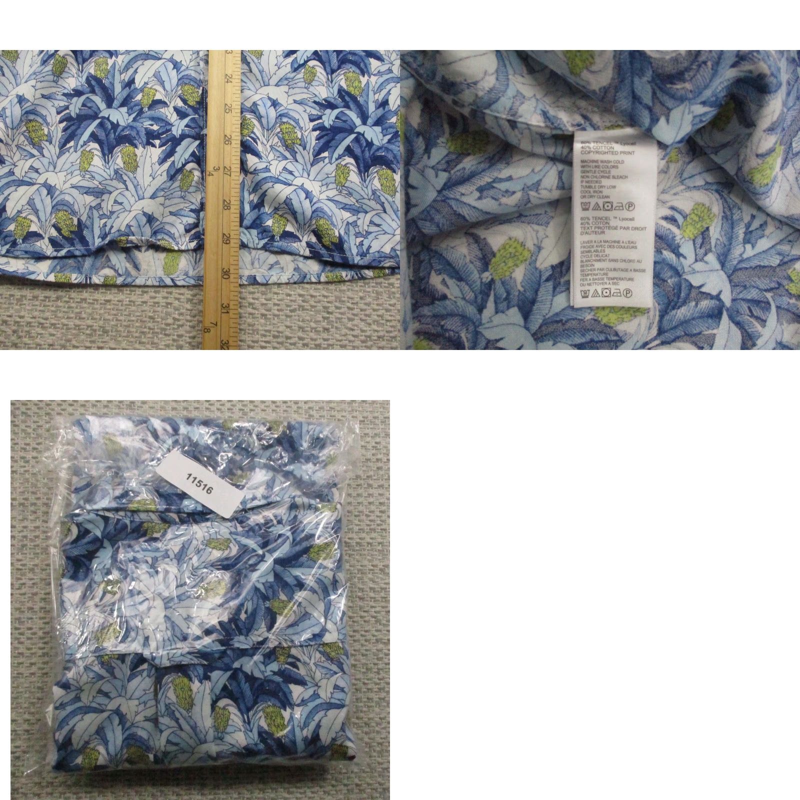 Tommy Bahama Tommy Bahama Shirt Mens Medium Blue Tropical Leaf Print Short Sleeve Button Up Shirt Size US M / EU 48-50 / 2 - 8 Thumbnail