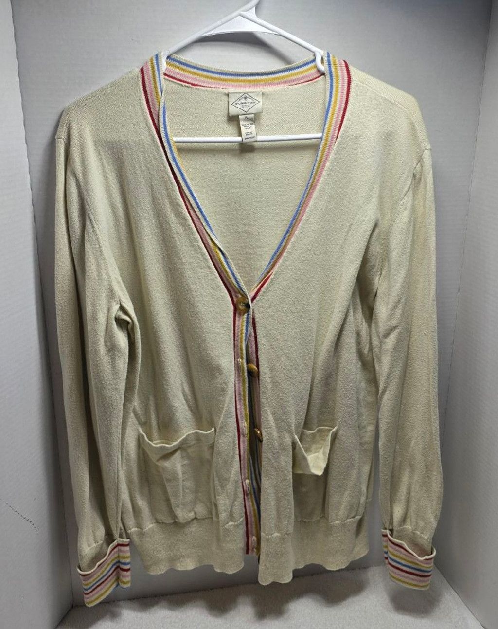 St. Johns Bay Women's St. John's Bay Petite Cardigan PL Beige Multicolor Size S / US 4 / IT 40 - 1 Thumbnail