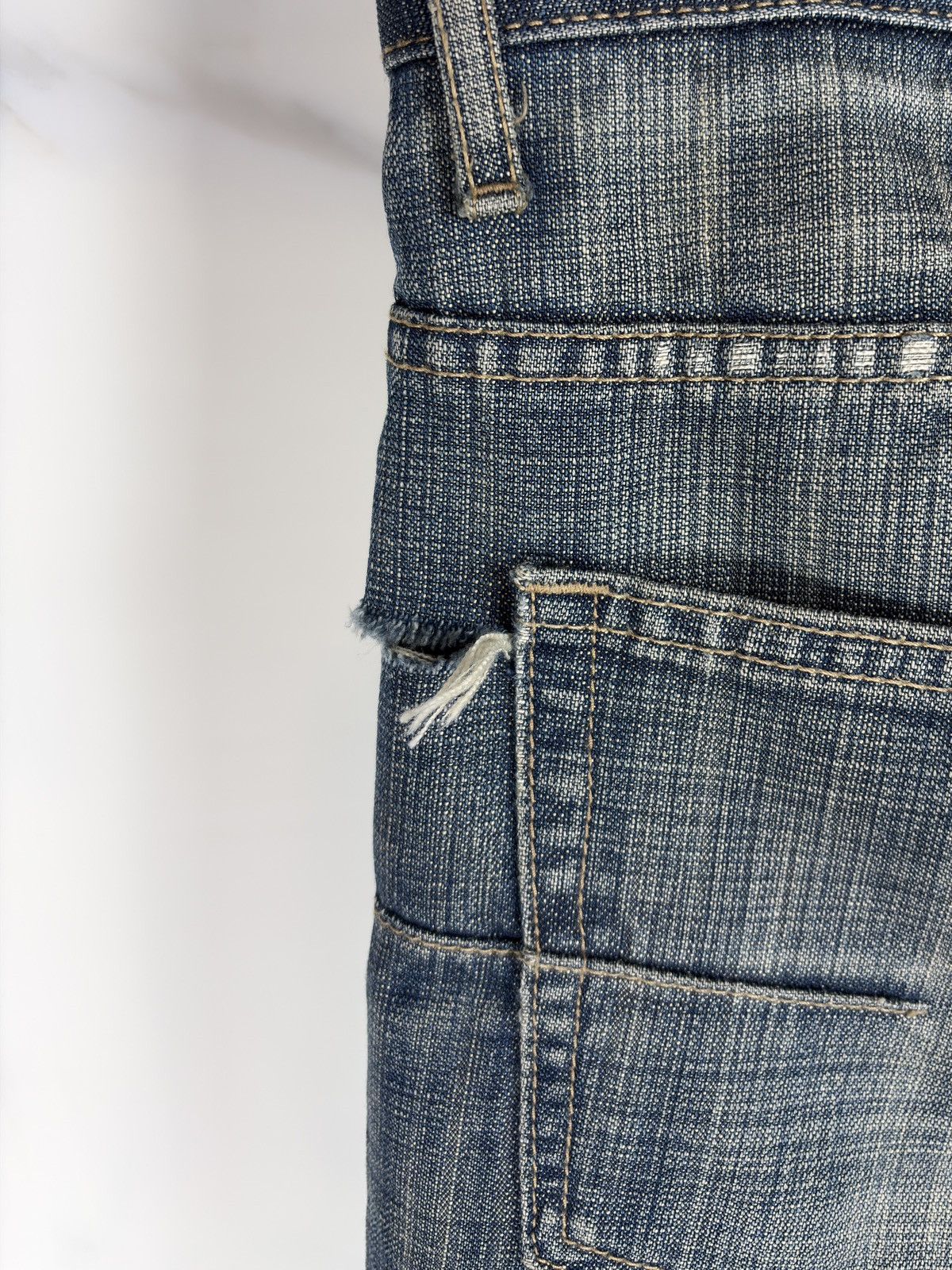 Dior × Hedi Slimane SS05 Dior Homme Beck Glitter Wax Coated Whisker Denim Jeans Size US 30 / EU 46 - 7 Thumbnail