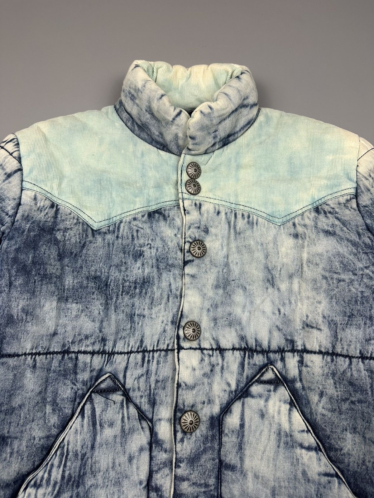 14th Addiction × If Six Was Nine Full Glow Blue Washed Puffer Jacket Size US M / EU 48-50 / 2 - 4 Thumbnail