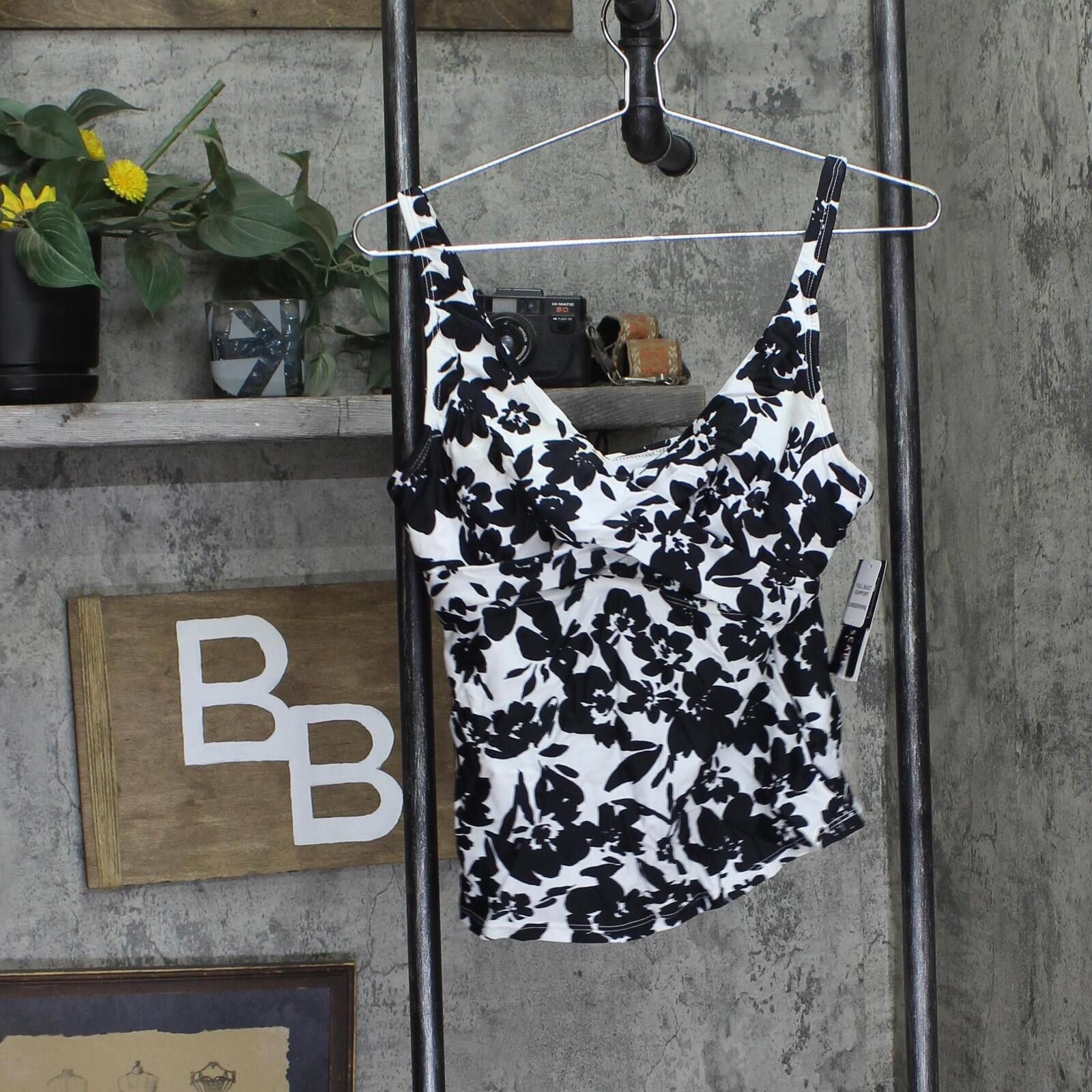 Other Island Escape Tankini Swim Top N760933 Black / White 8 Size ONE SIZE - 1 Thumbnail