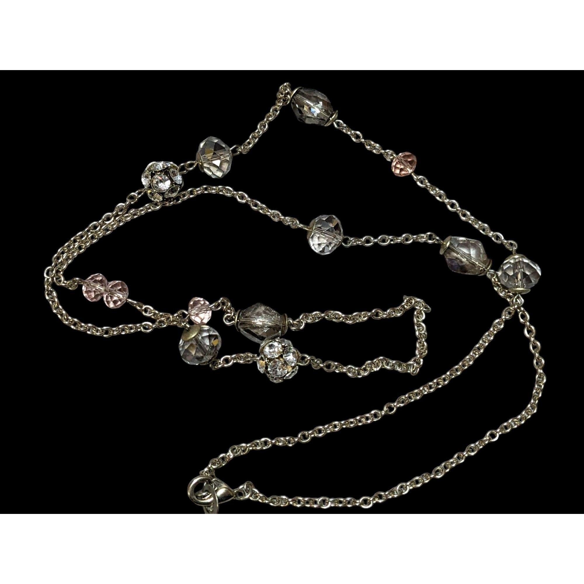 Other Y2K Glam Silver Chain Beaded Statement Necklace Size ONE SIZE - 2 Thumbnail