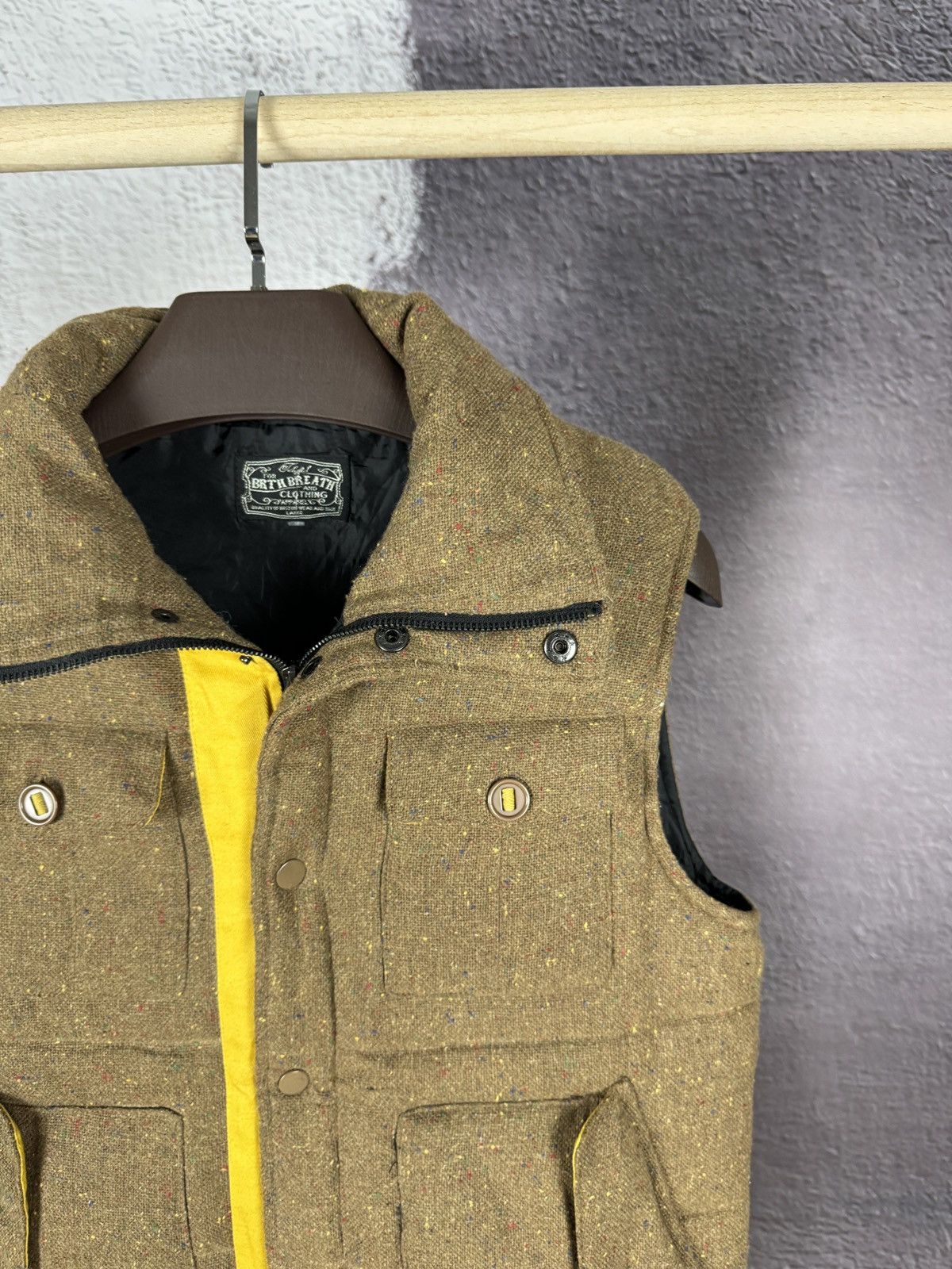 Other Brth Breathe grey brown tweed puffer vest gilet Size US L / EU 52-54 / 3 - 6 Thumbnail